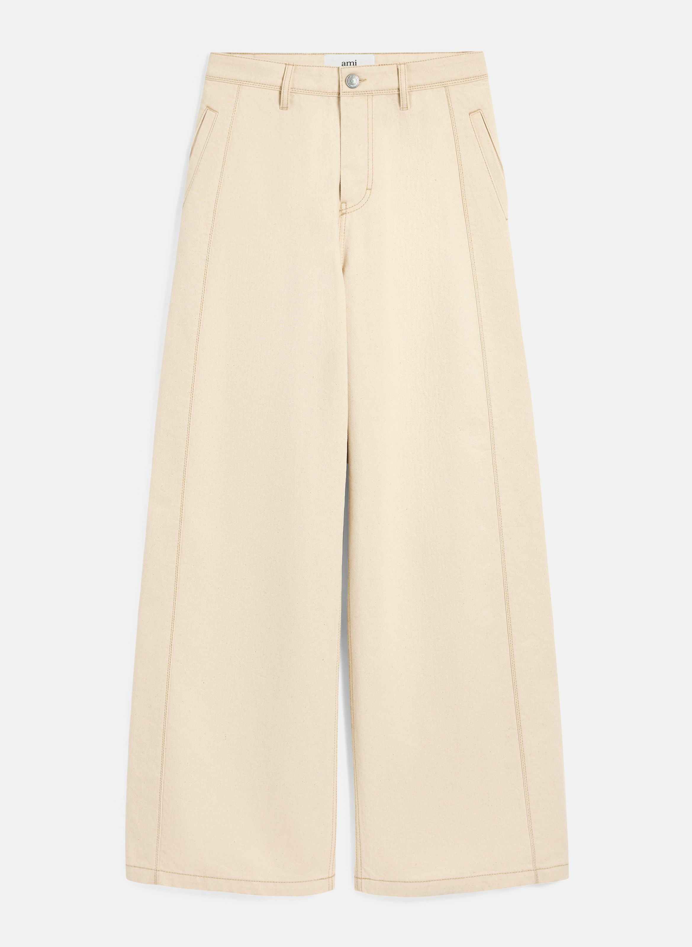 Jean coupe très large en coton AMI PARIS Blanc