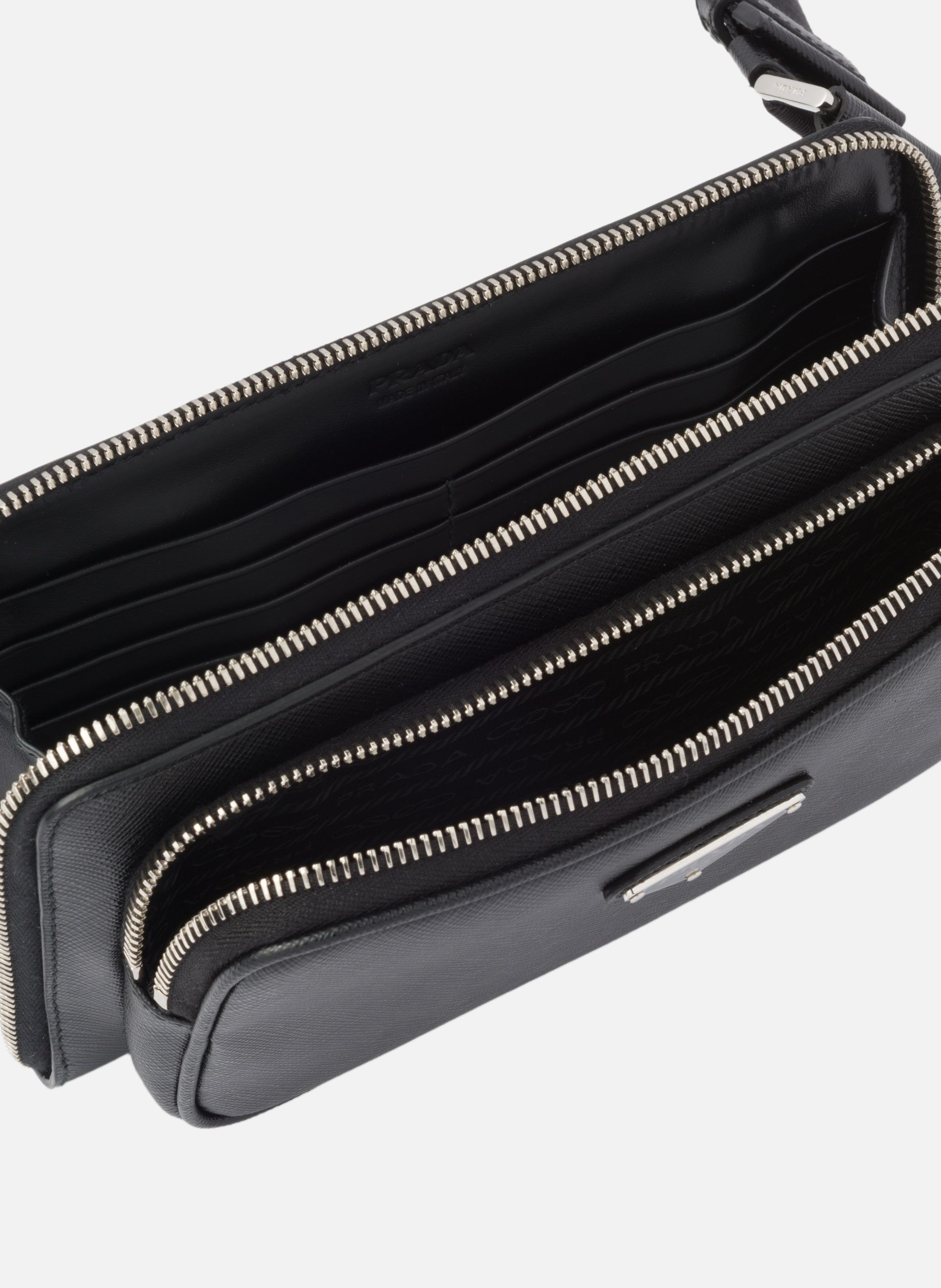 Sac banane en cuir saffiano PRADA Noir