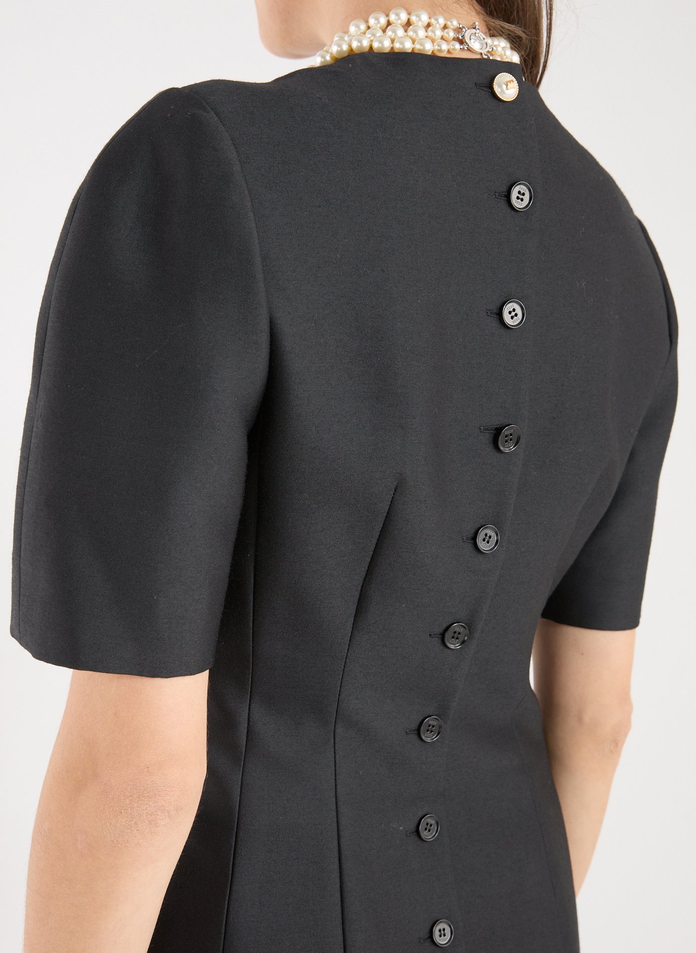 Short dress in wool and silk EENK Black