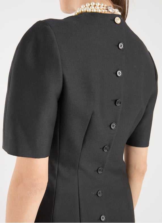 Short dress in wool and silk | Black by EENK Short dress in wool and silk Black