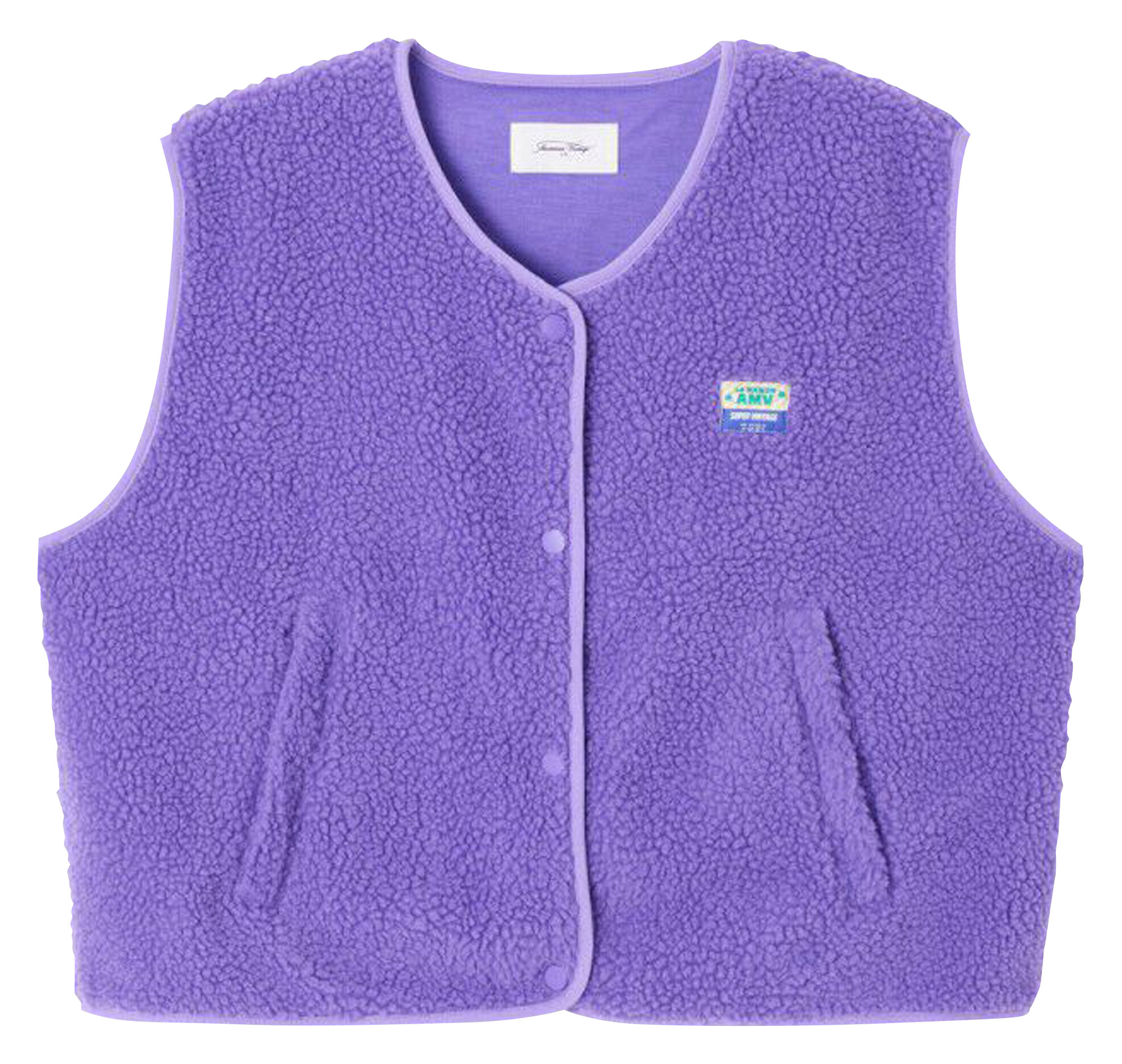 Gilet col rond molletonné sans manches hoktown AMERICAN VINTAGE Violet