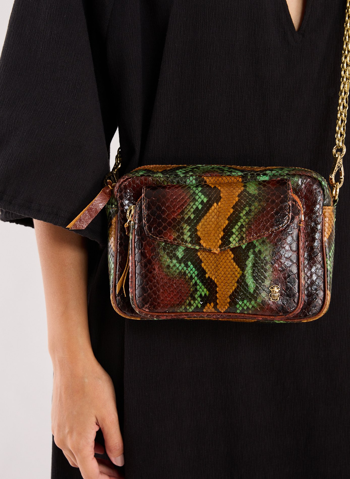Sac à bandoulière Charly en cuir de python  CLARIS VIROT Multicolore