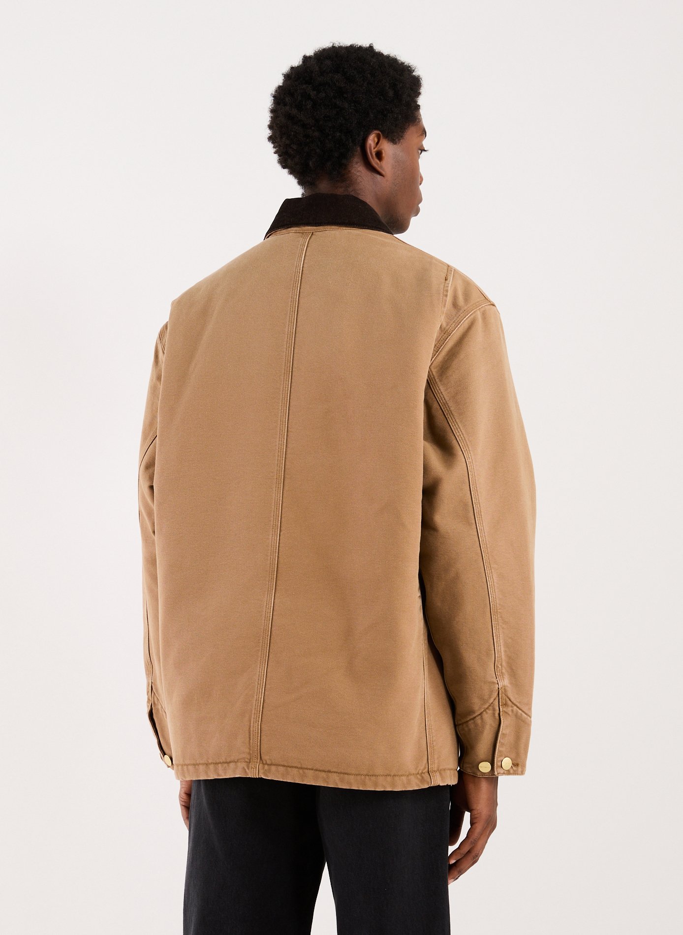 Veste ample à col contrasté en denim de coton CARHARTT WIP Beige