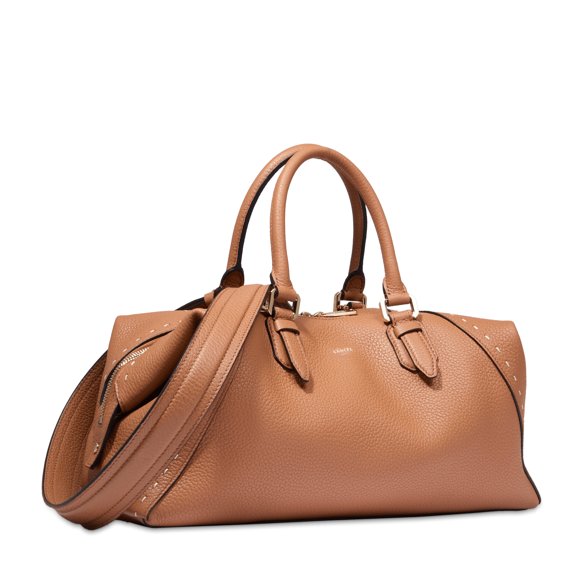 Sac boston zippé charlie de lancel en cuir LANCEL Marron