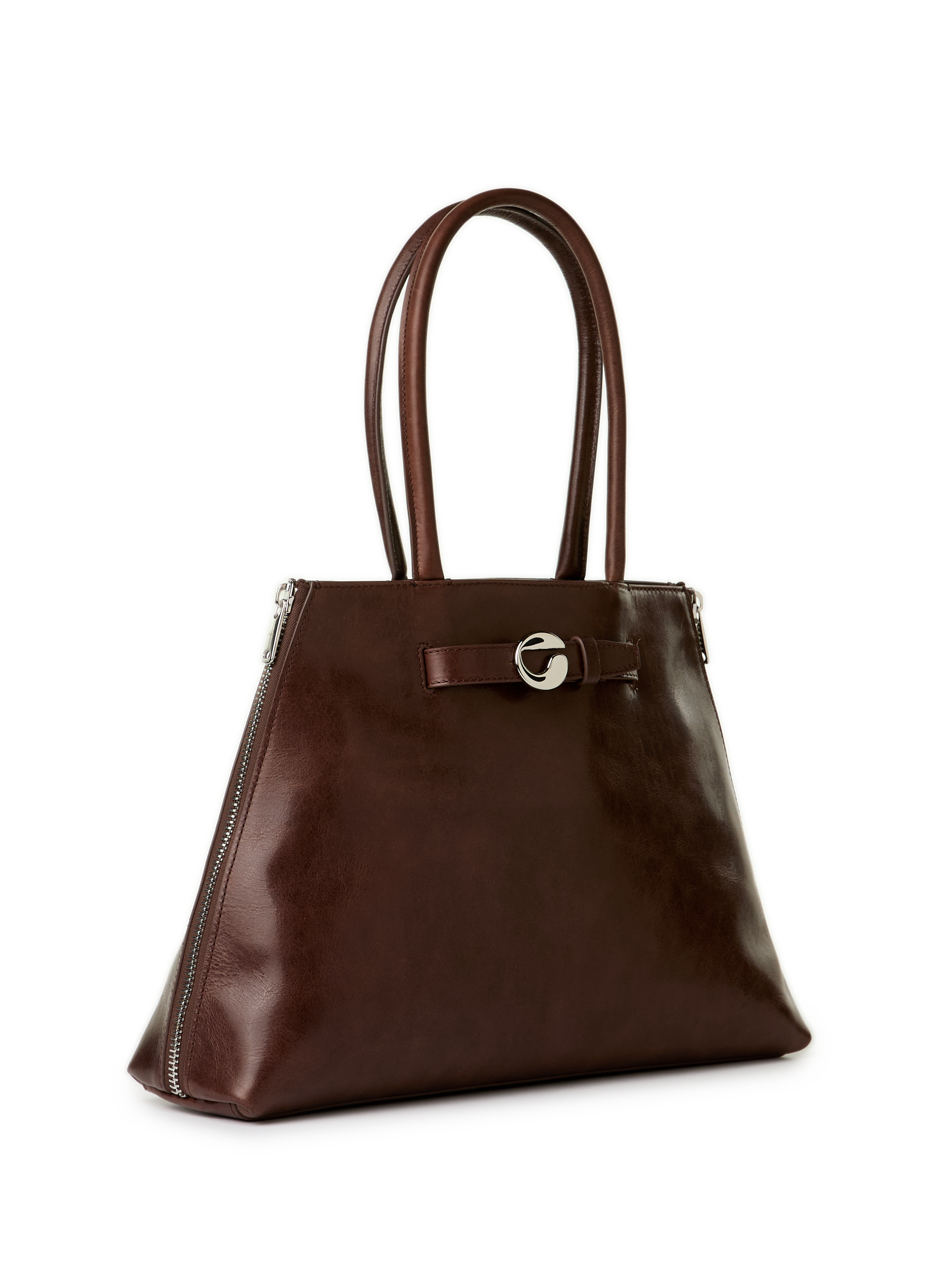 Leather baguette bag COPERNI Brown