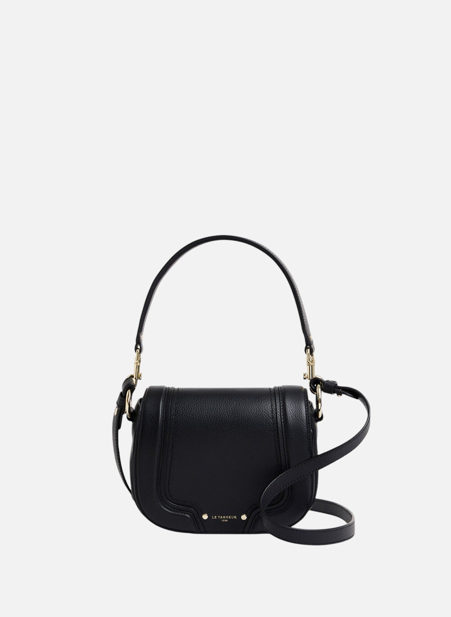 LE TANNEUR Petit sac bandoulière ella en cuir grainé Noir