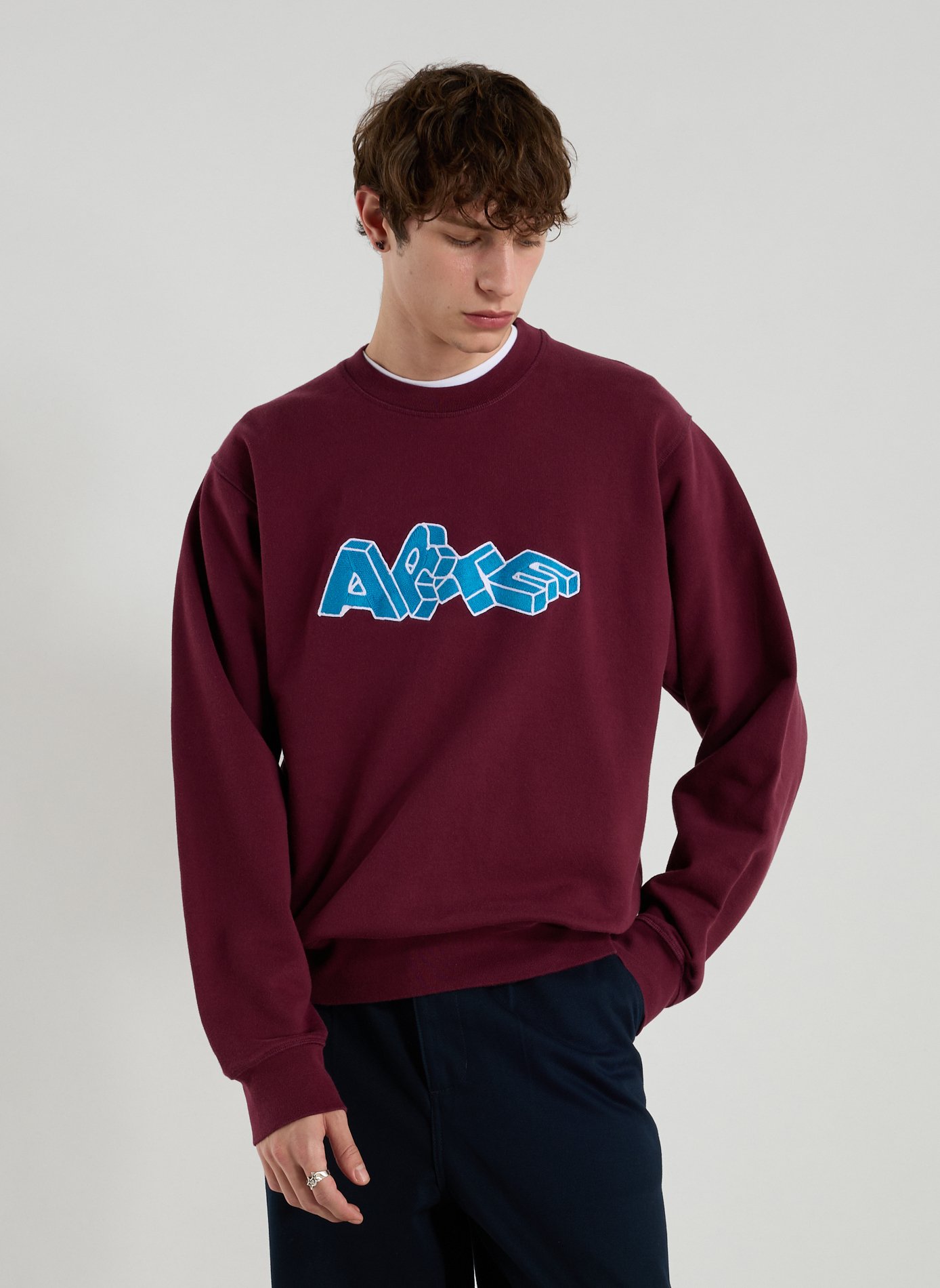 ARTE ANTWERP Pull col rond en coton Rouge
