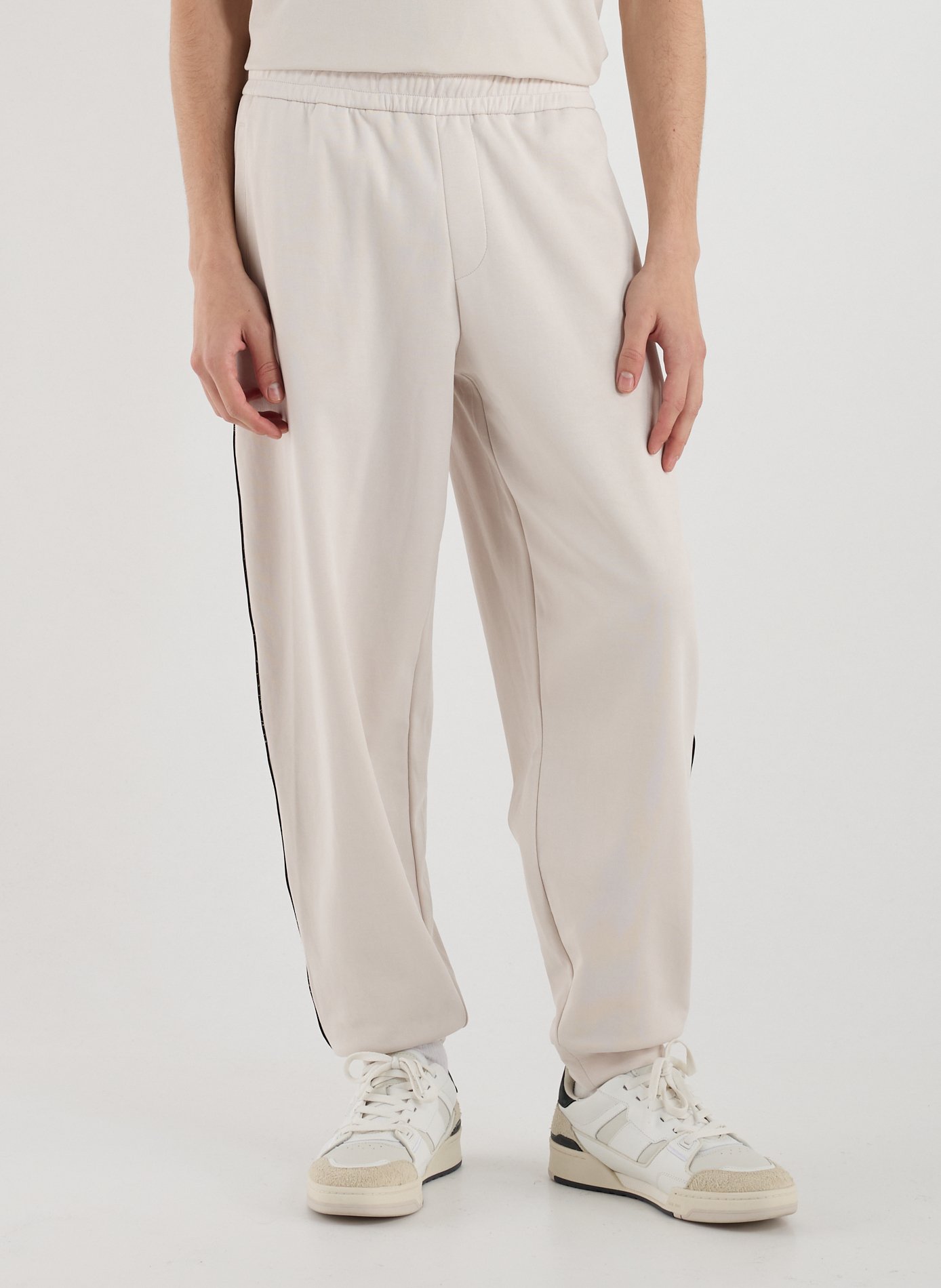 ARMANI EXCHANGE Jogger pants with contrasting piping Brown
