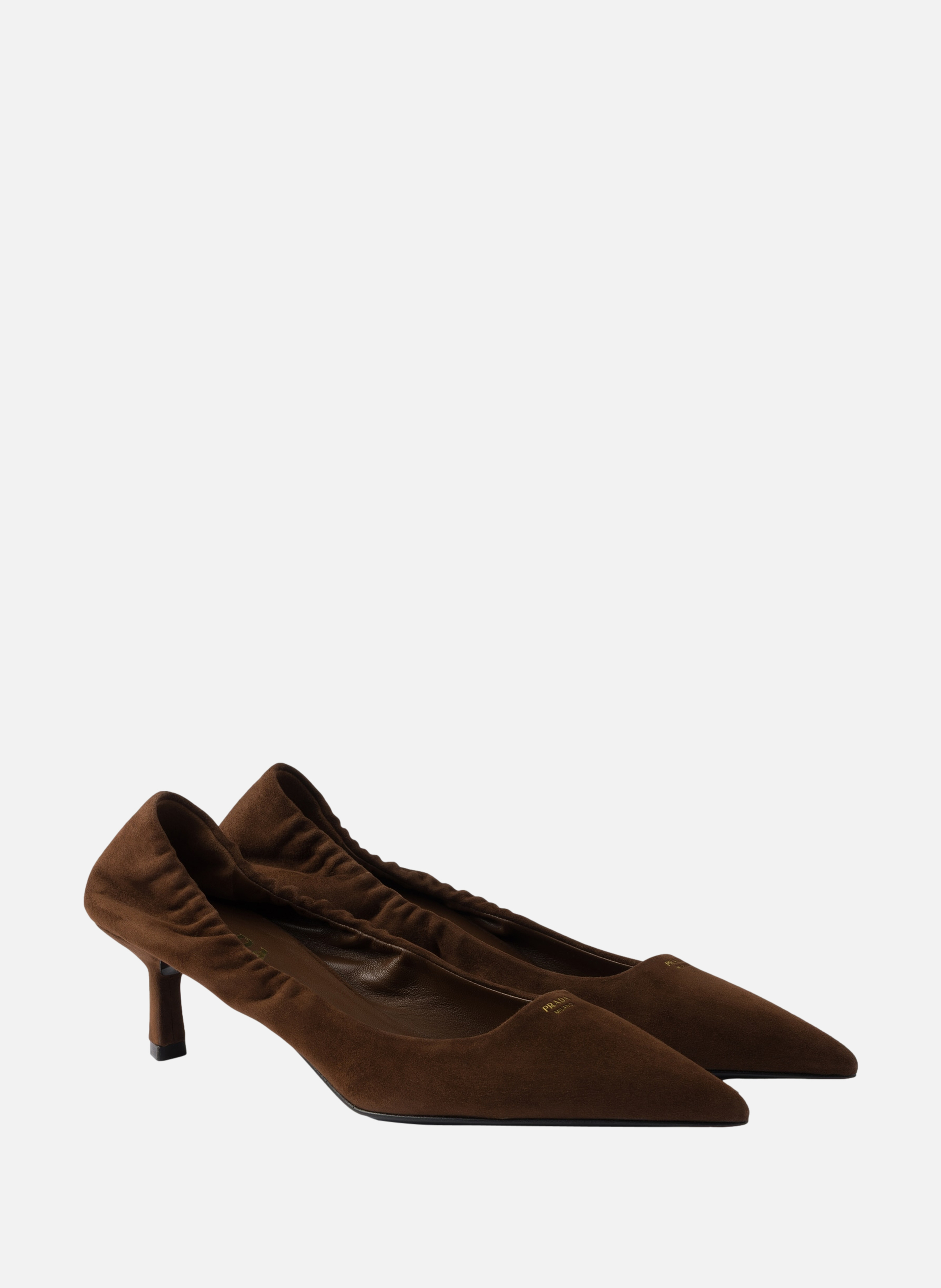 Escarpins en veau velours PRADA Marron