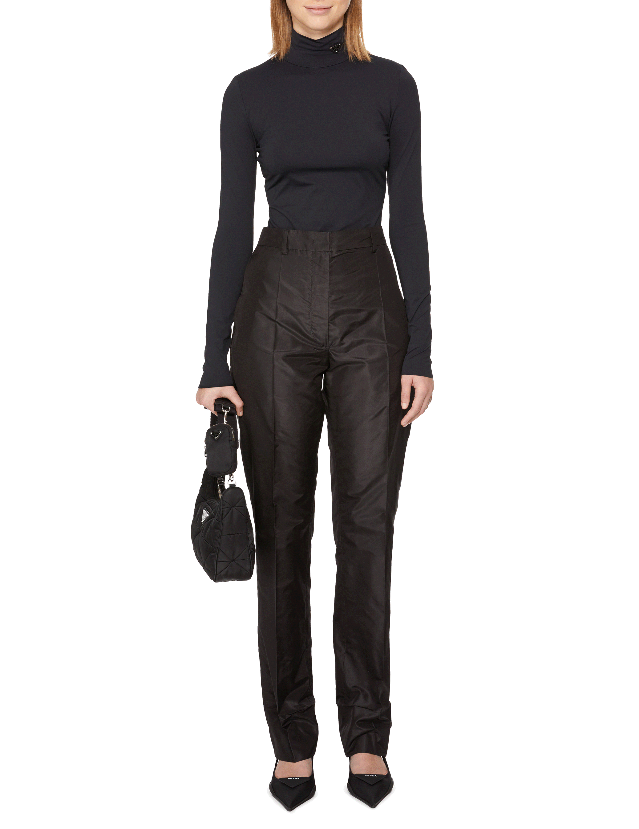 Pantalon en soie Noir