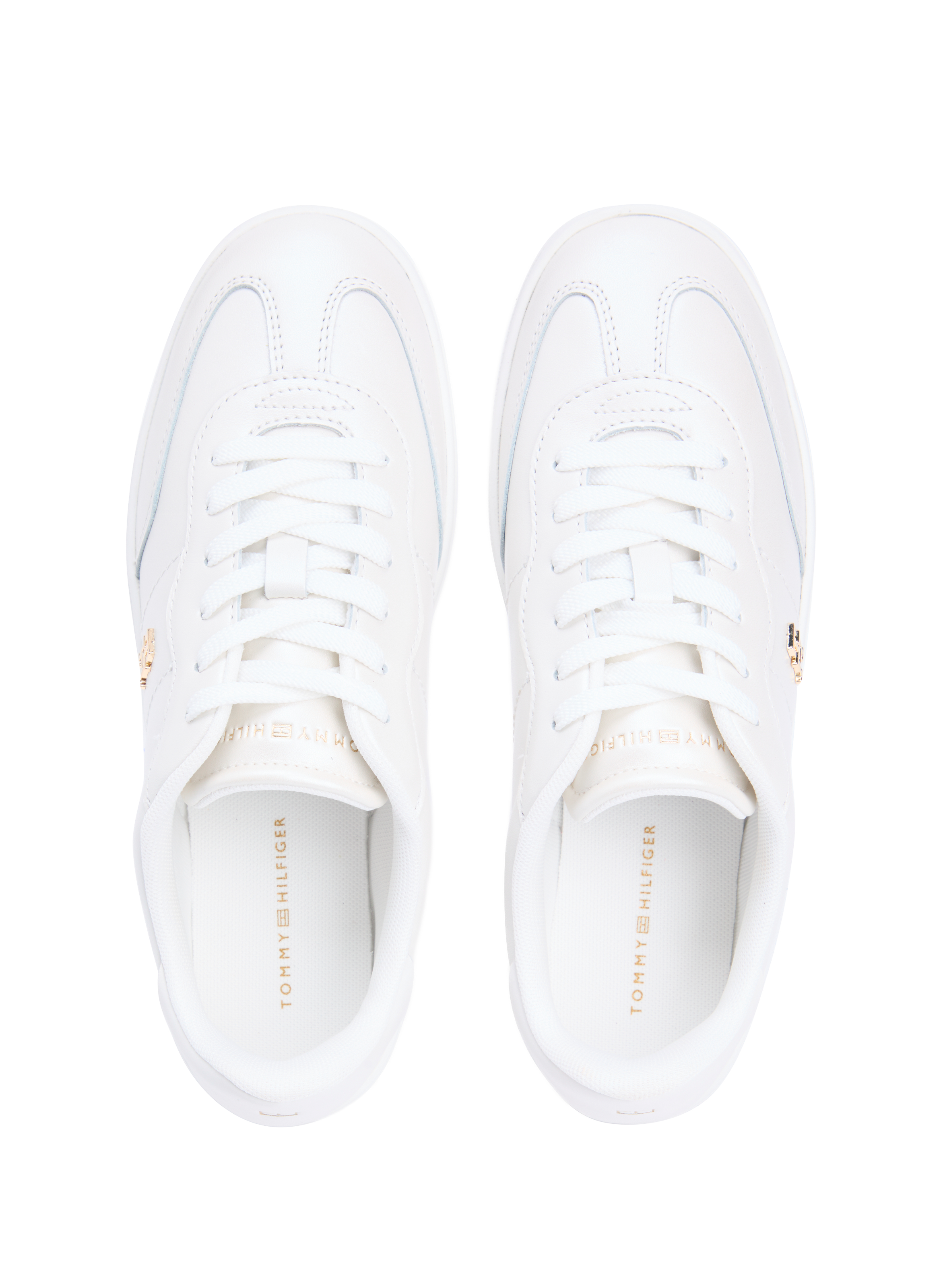 Baskets basses en cuir mélangé TOMMY HILFIGER Blanc