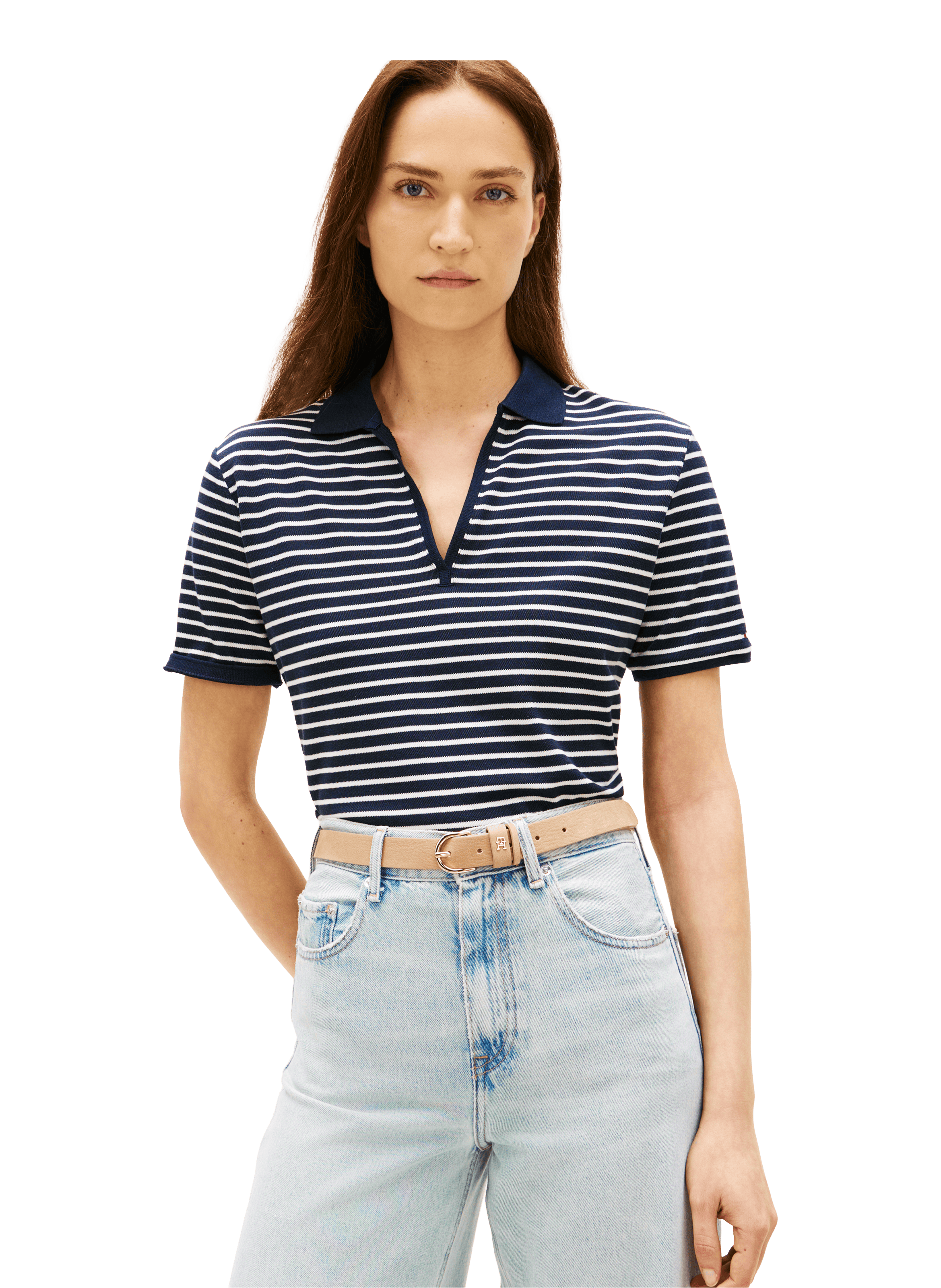 Polo rayé à manches courtes rayé TOMMY HILFIGER Multicolore