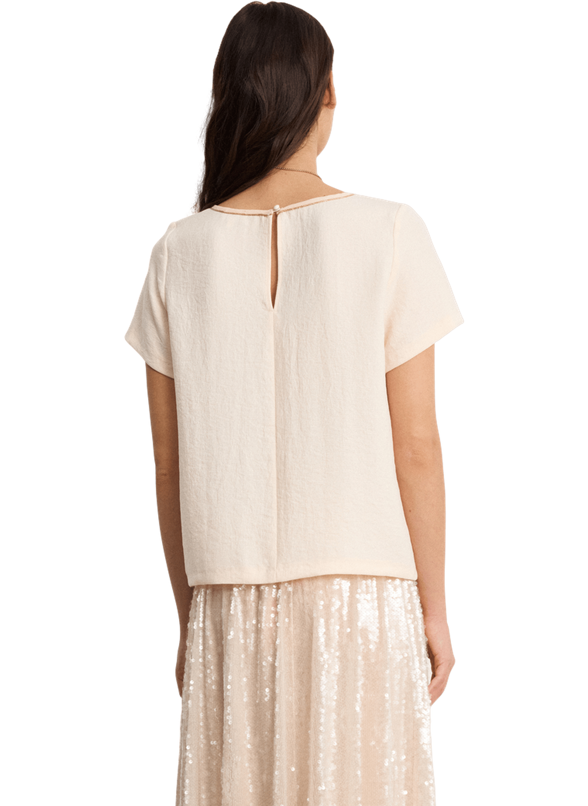 Top fluide à col lurex - carine PABLO Beige