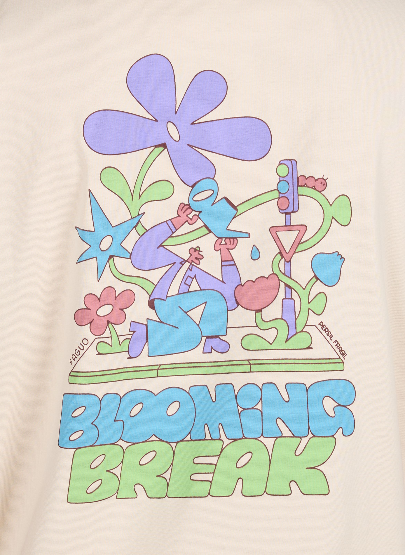 T-shirt imprimé Lugny en coton FAGUO Beige