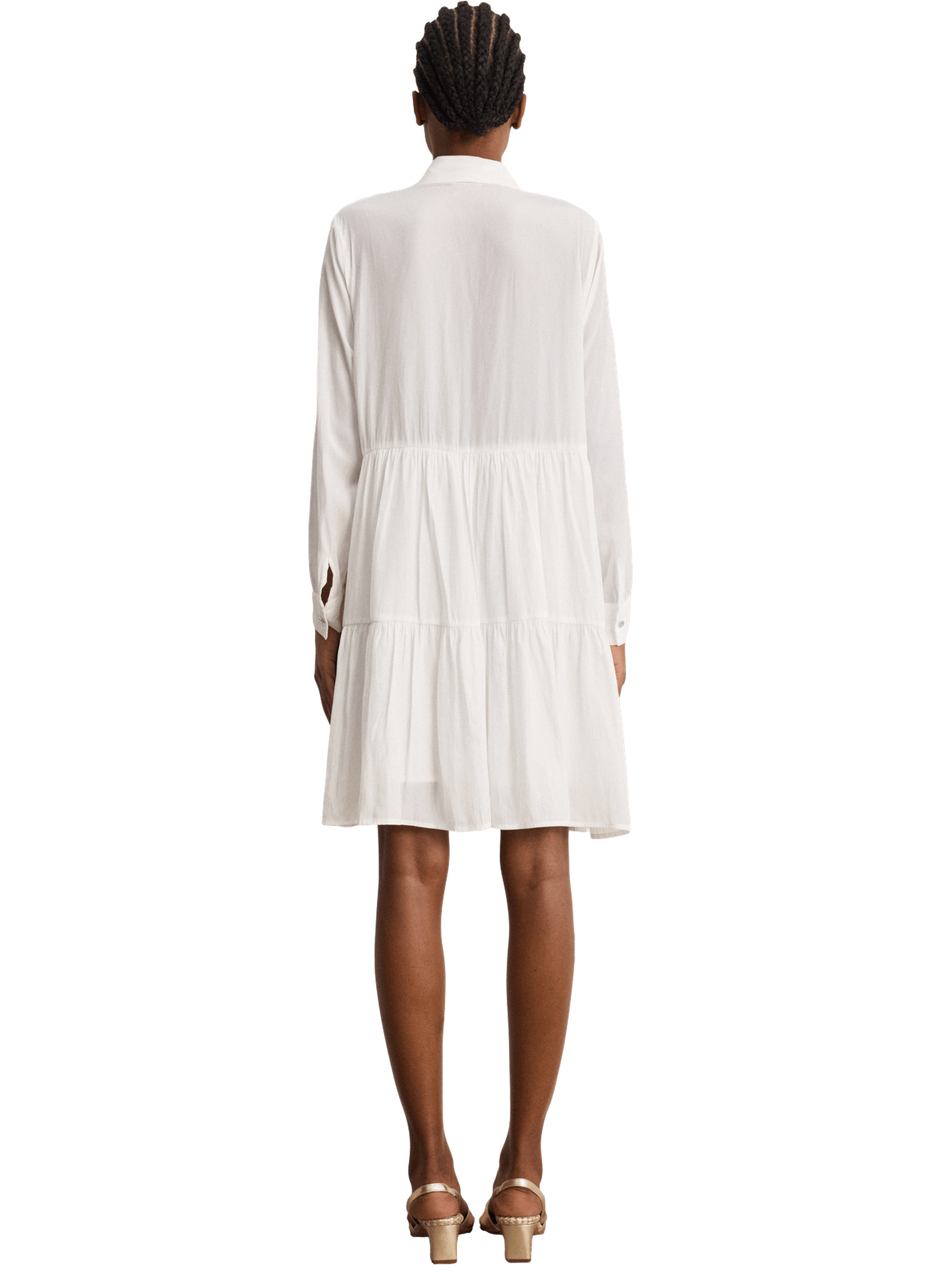 Robe chemise courte à volants - amance PABLO Blanc