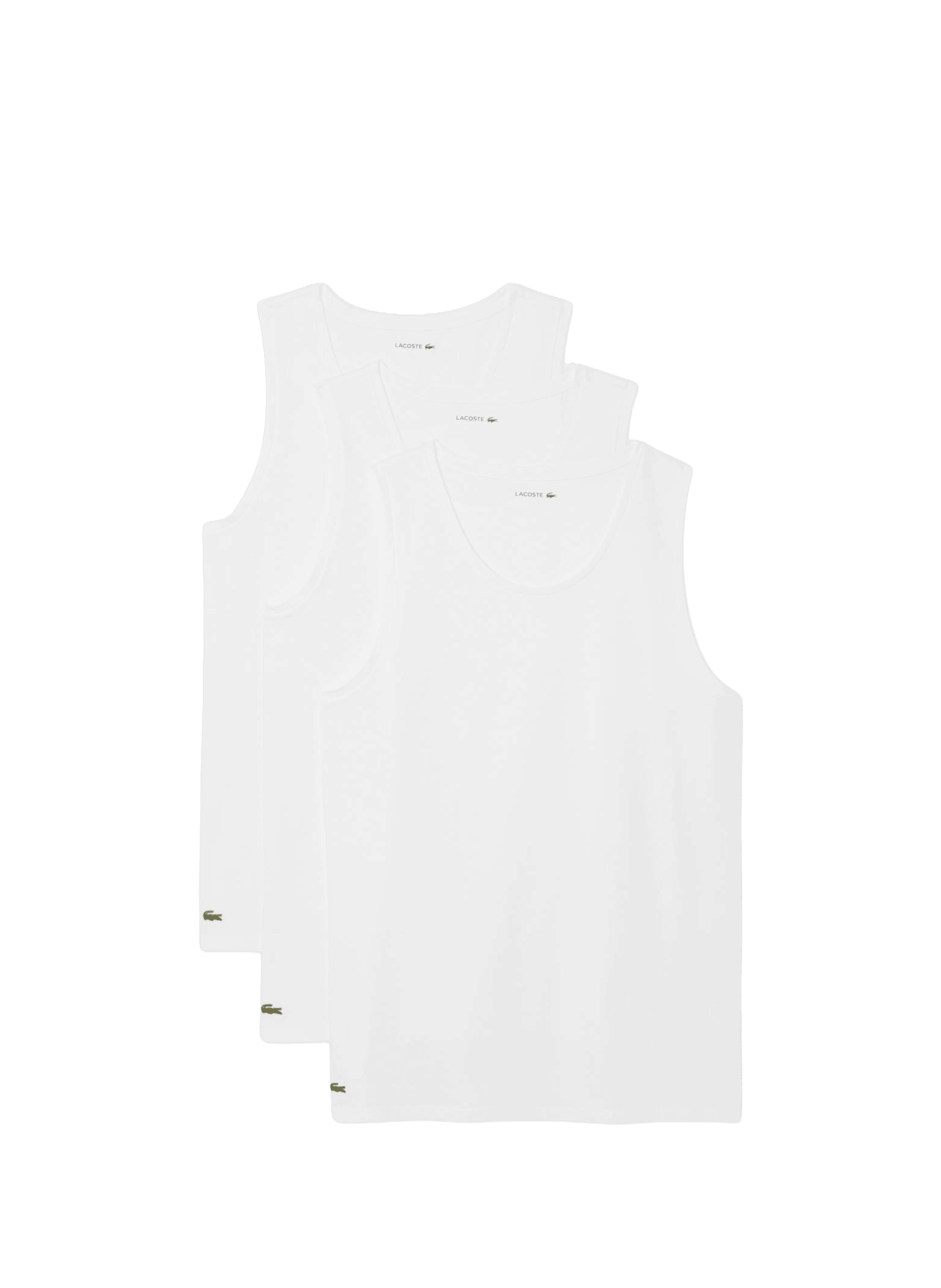 Lot de 3 débardeur en coton LACOSTE Blanc