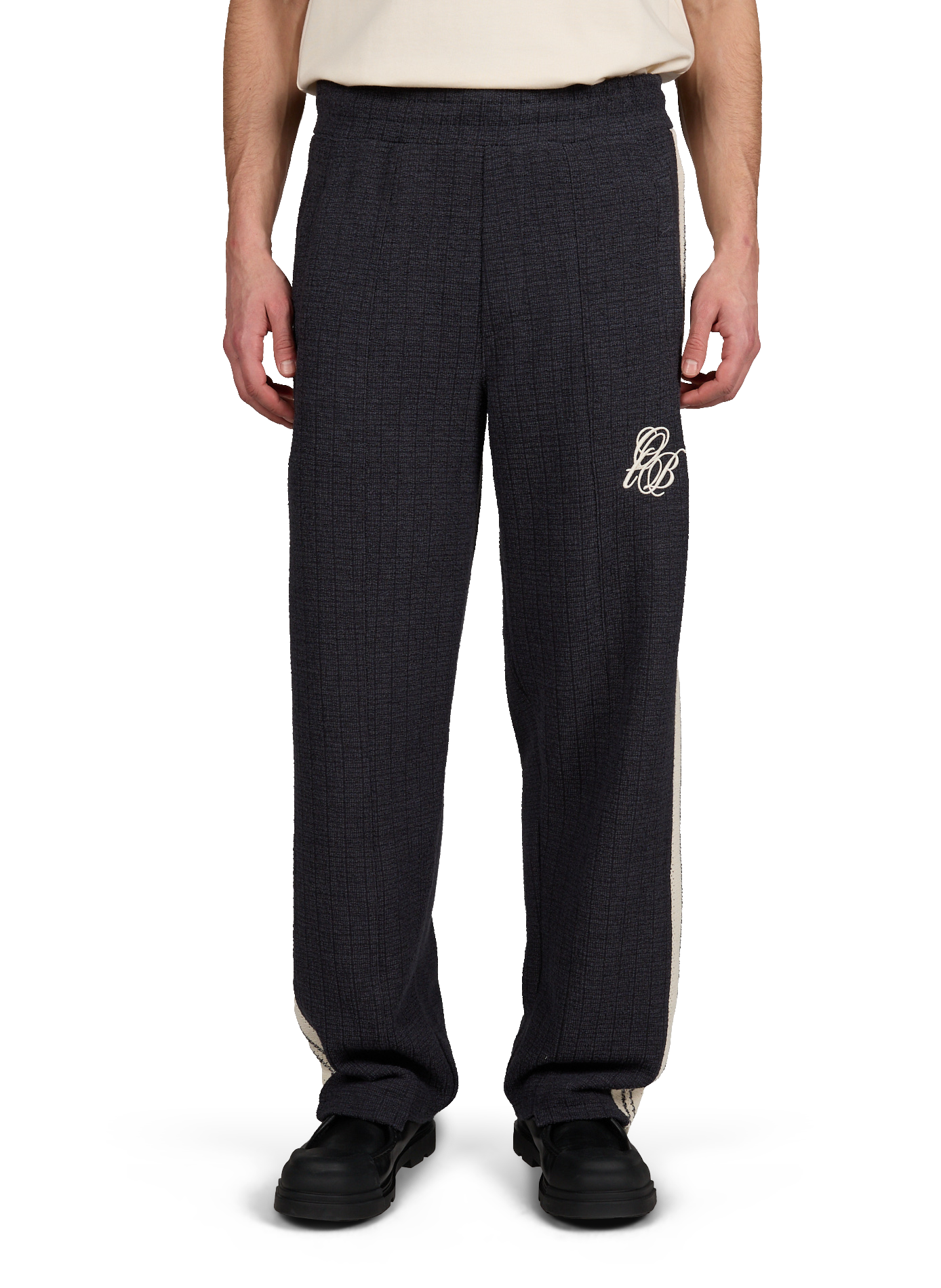 Lounge Wear Drawstring Pants in Cotton and Linen Blend ONLY THE BLIND Grey