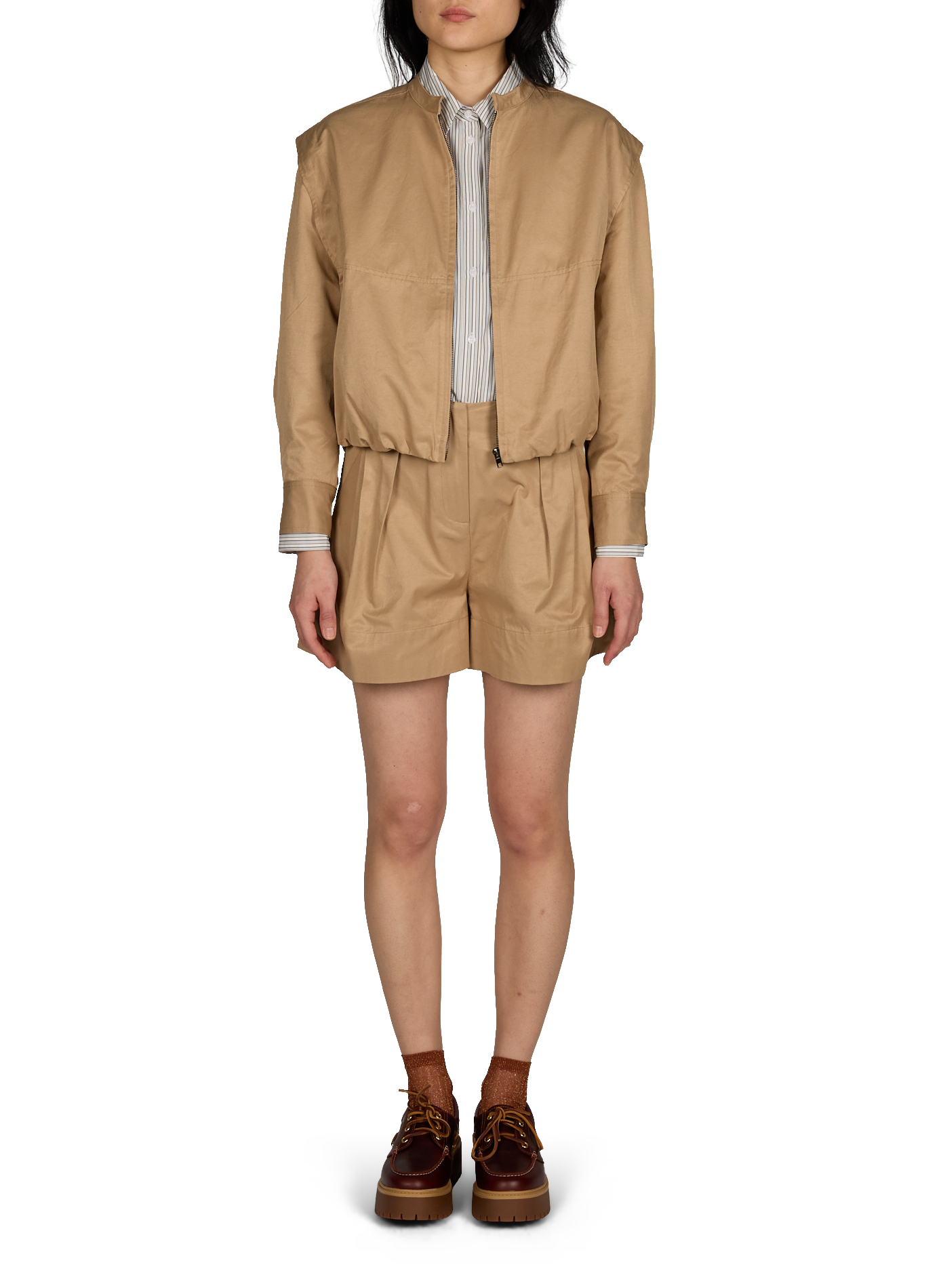 Short zip-up jacket Evan SUNCOO Brown