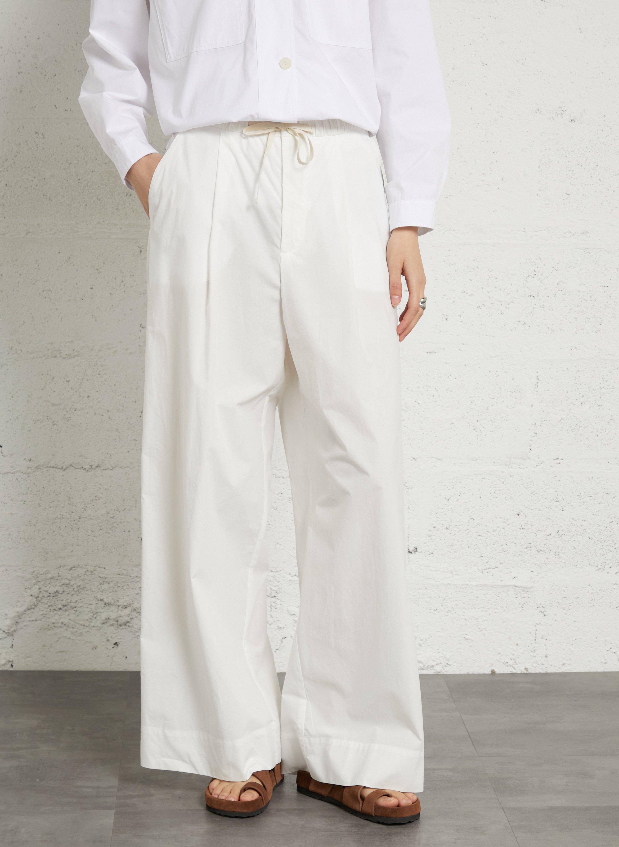 Pantalon large en coton bio hugues SOEUR Beige
