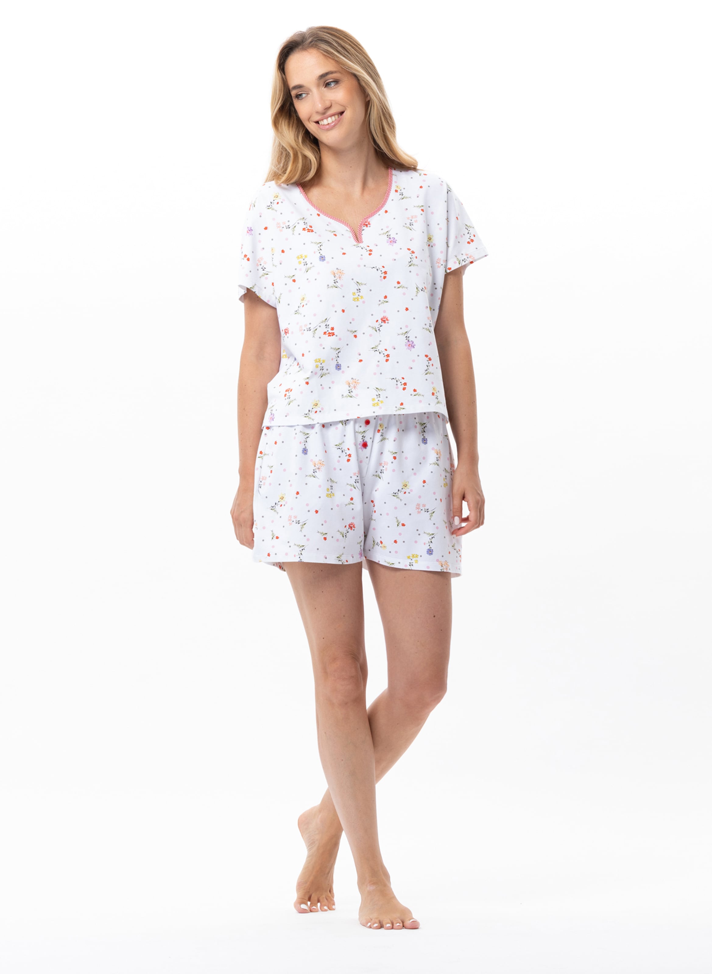 Pyjama short en coton daisy 200 LE CHAT Multicolore
