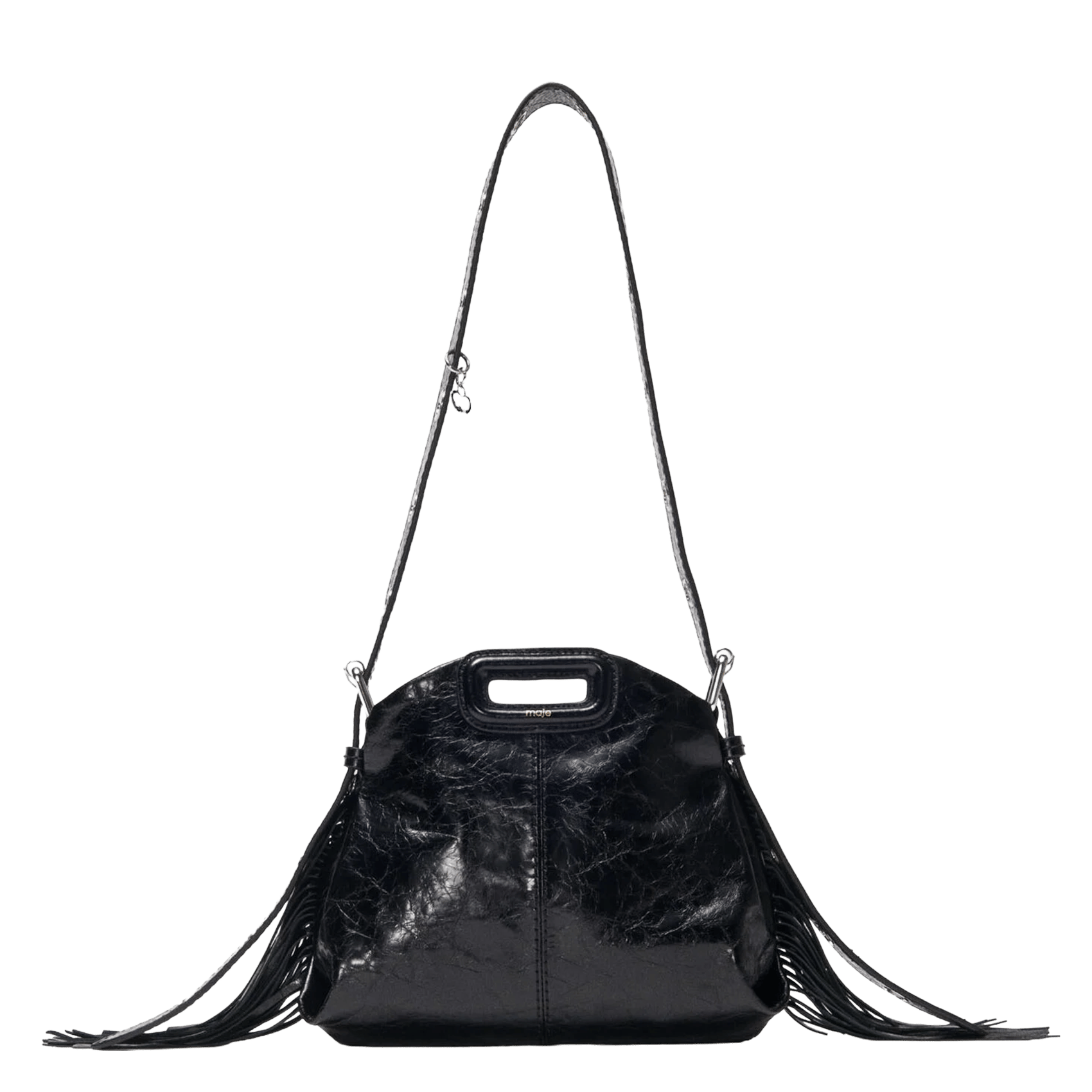 Sac bandoulière en cuir miss m mini MAJE Noir