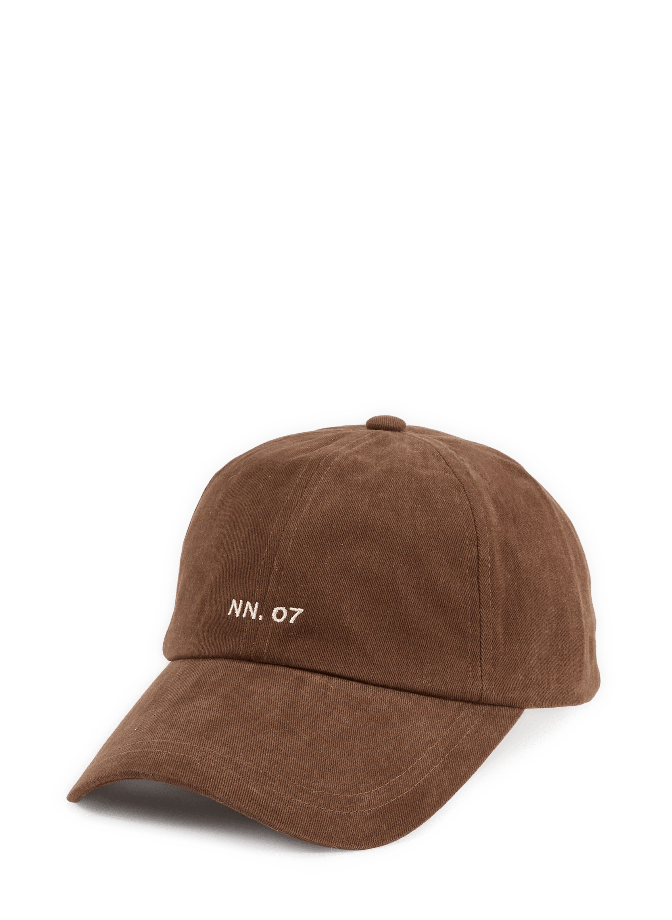 Embroidered cotton and canvas cap NN.07 Brown