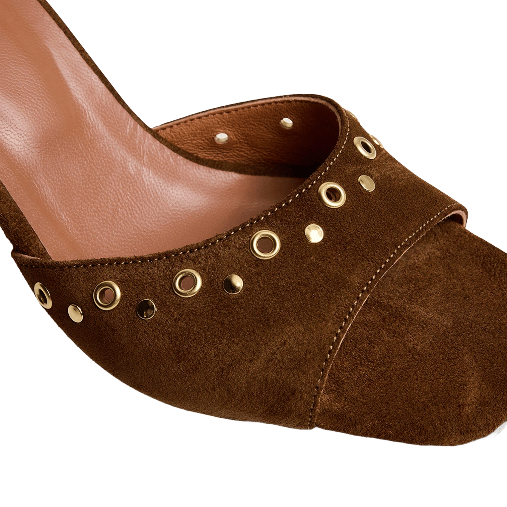 Mules à talon en cuir vive JONAK Marron