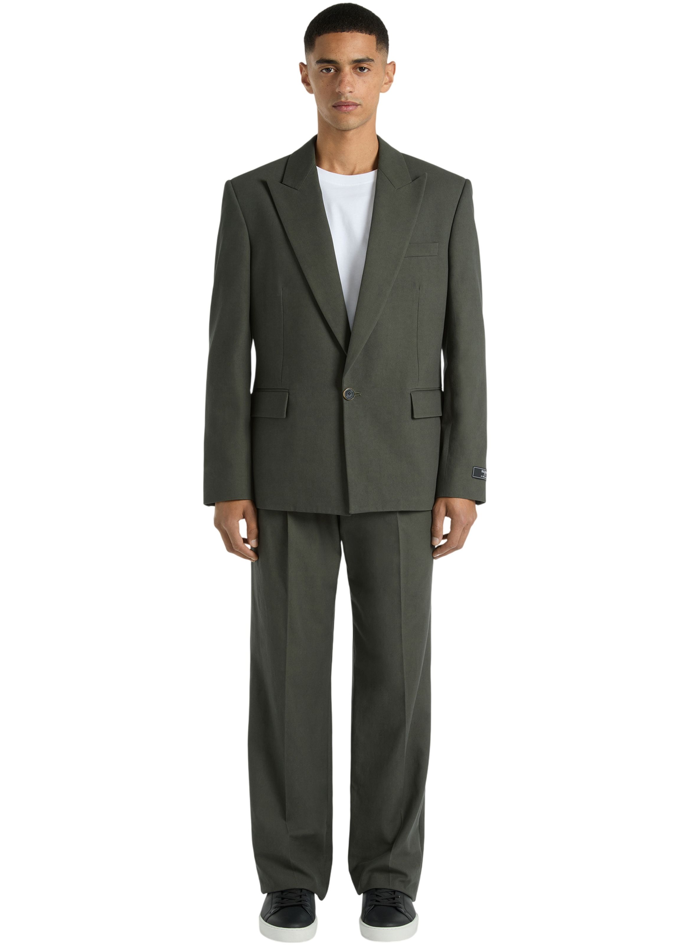 Veste 1 bouton en sergé de coton BALMAIN Vert