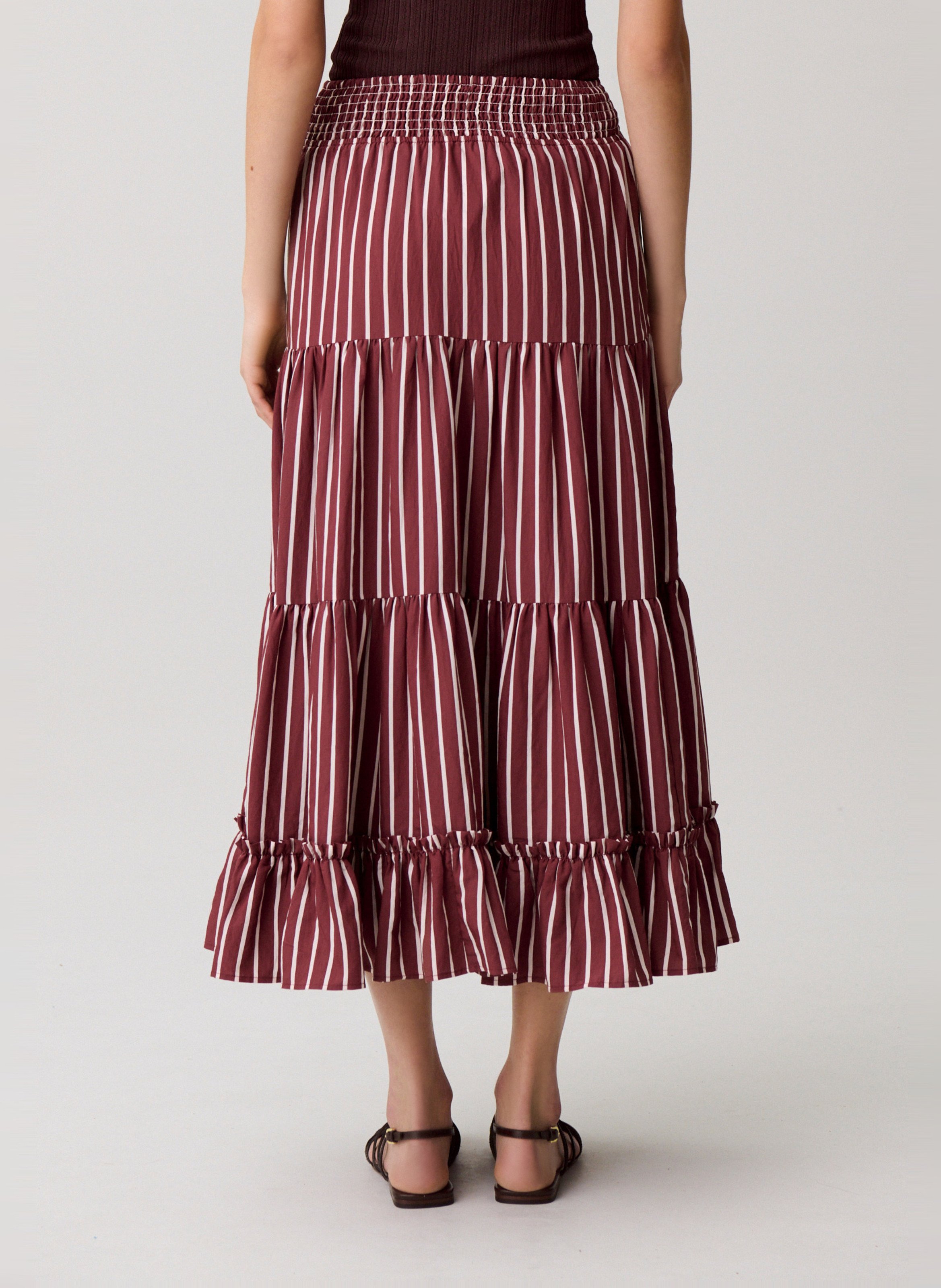 Jupe longue évasée à rayures CLAUDIE PIERLOT Multicolore