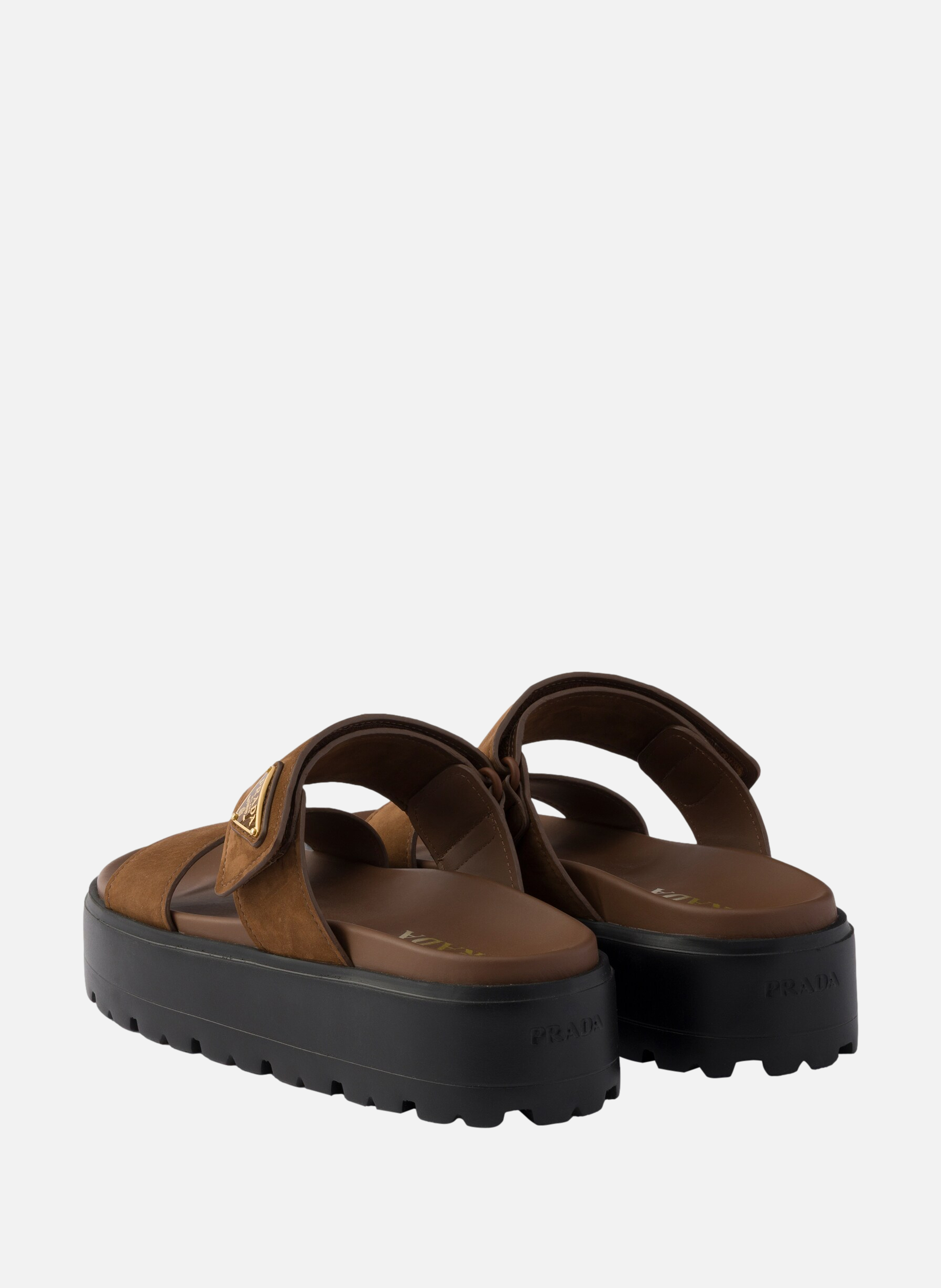 Mules en nubuck PRADA Marron