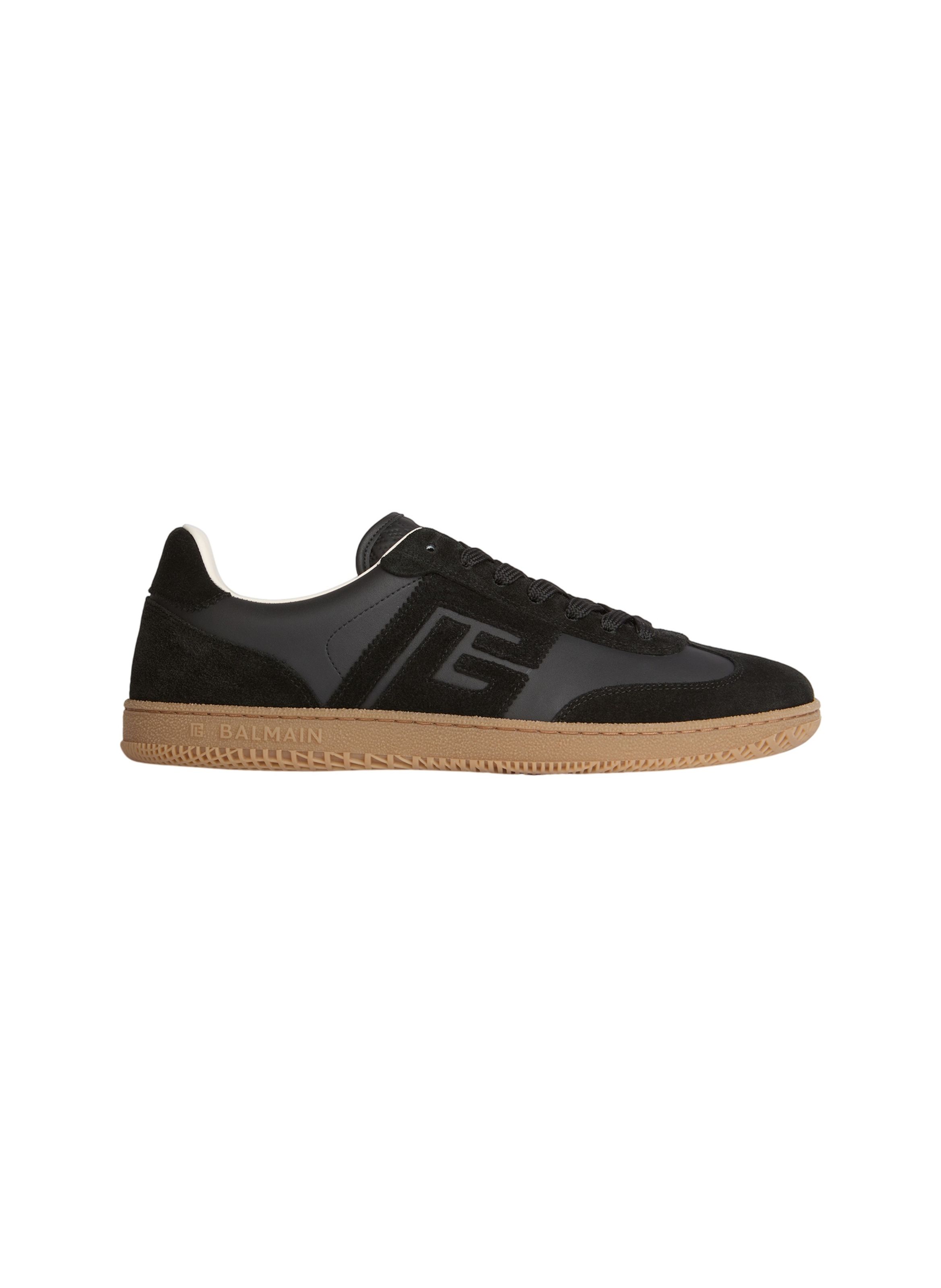 Baskets balmain swan en cuir suédé et lisse BALMAIN Noir