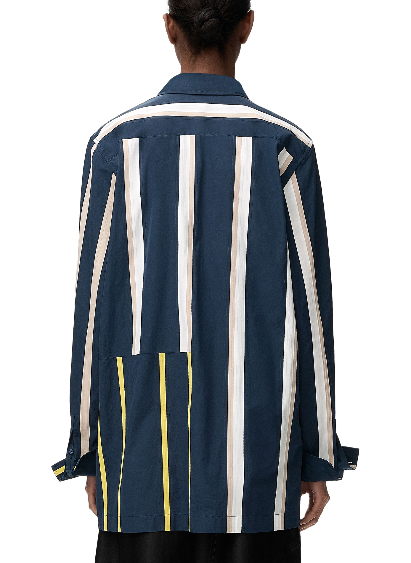 Chemise en popeline de coton à patchwork rayés LOEWE Multicolore