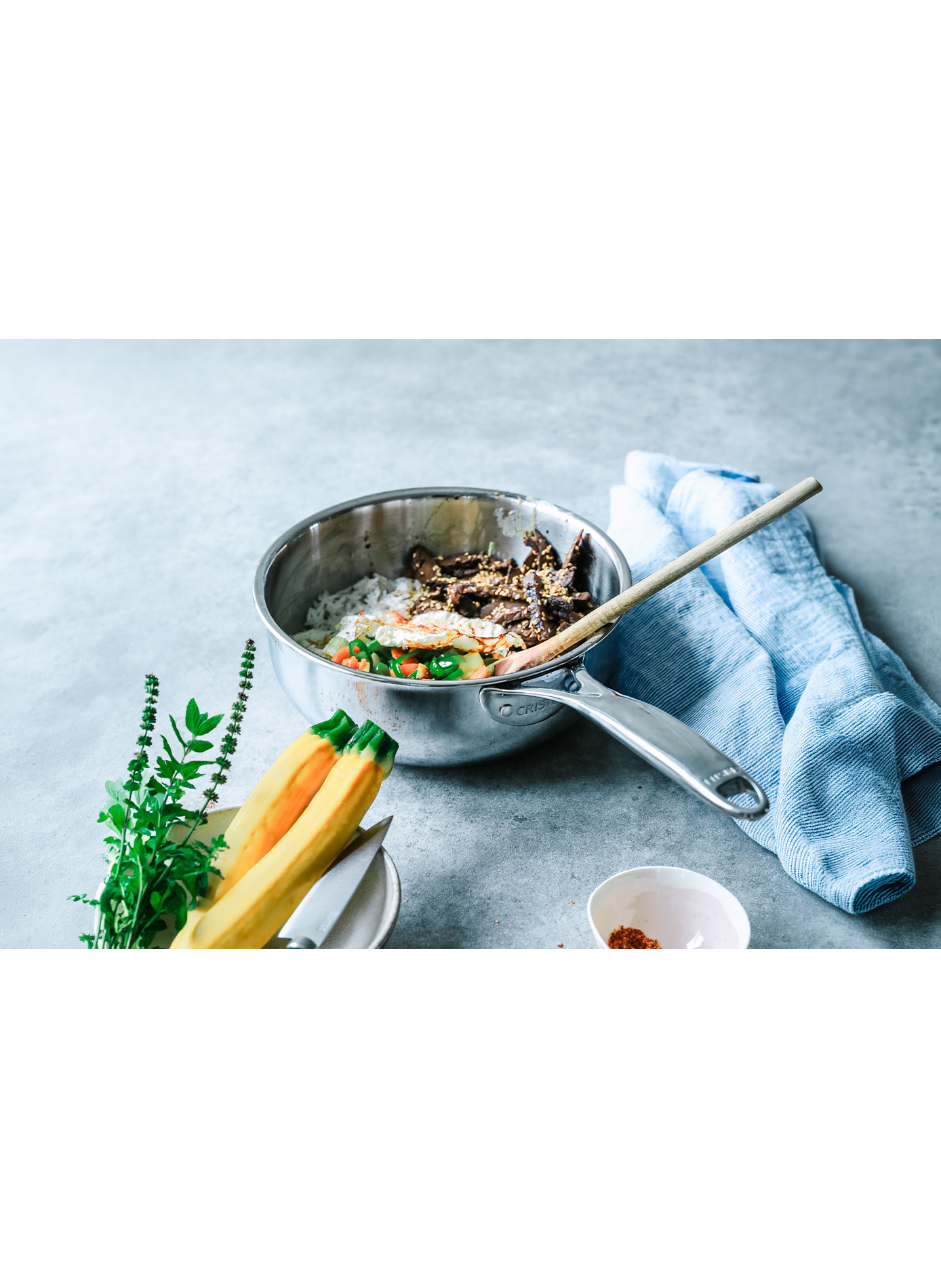 Casserole saucier graduée Castel'Pro en inox CRISTEL Gris