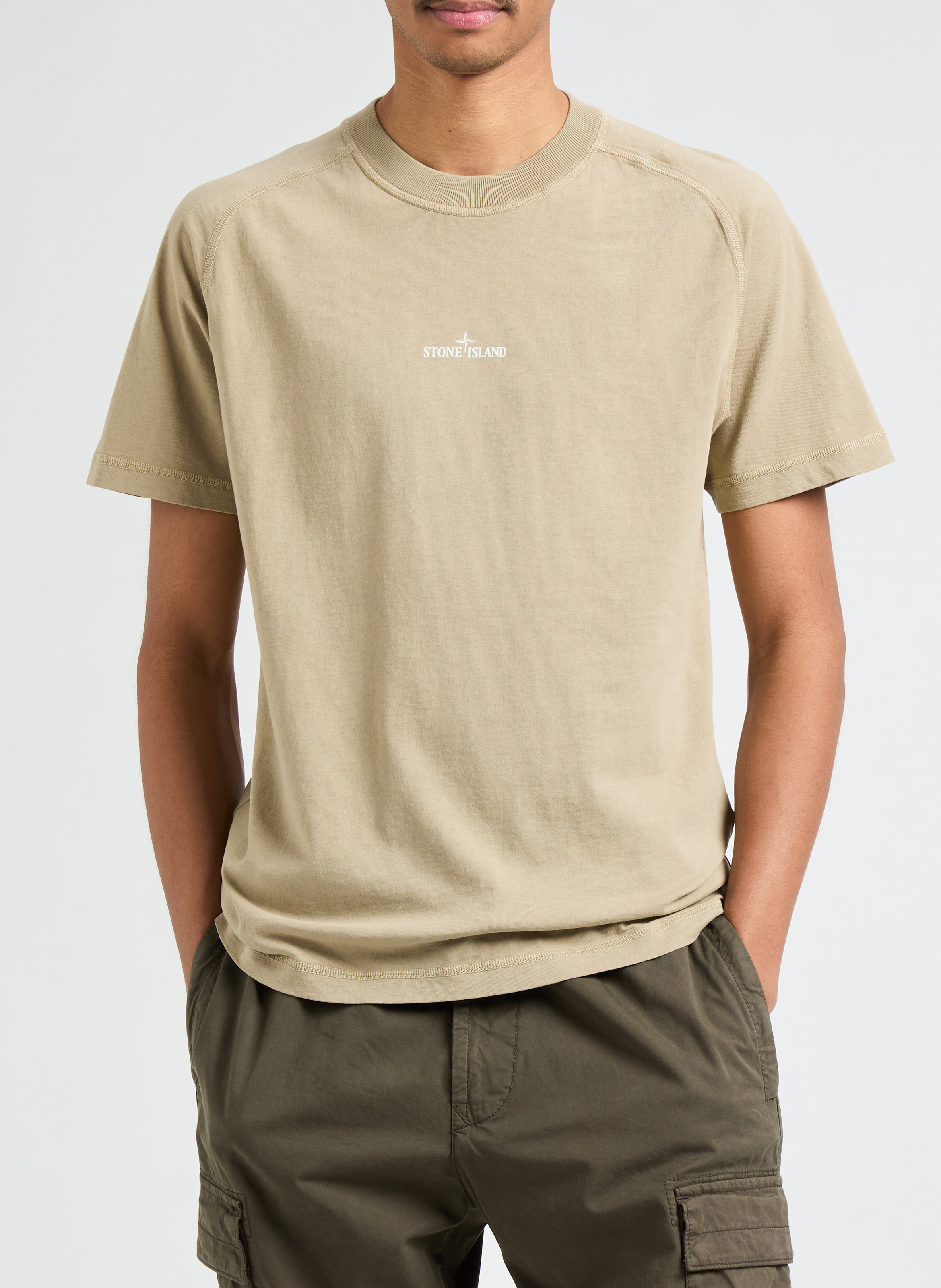 Katoenen t-shirt STONE ISLAND Beige