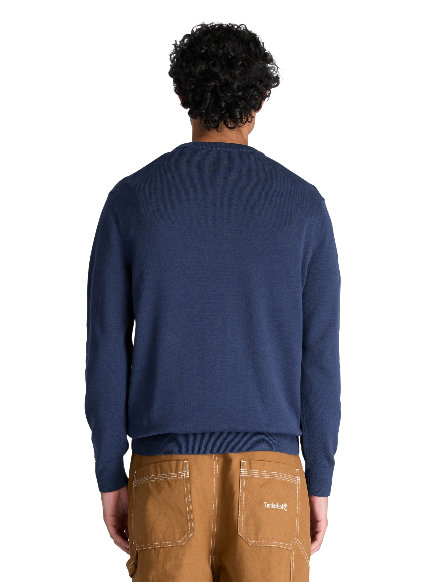 Rechte trui met ronde hals in katoen. | Blauw TIMBERLAND Heren