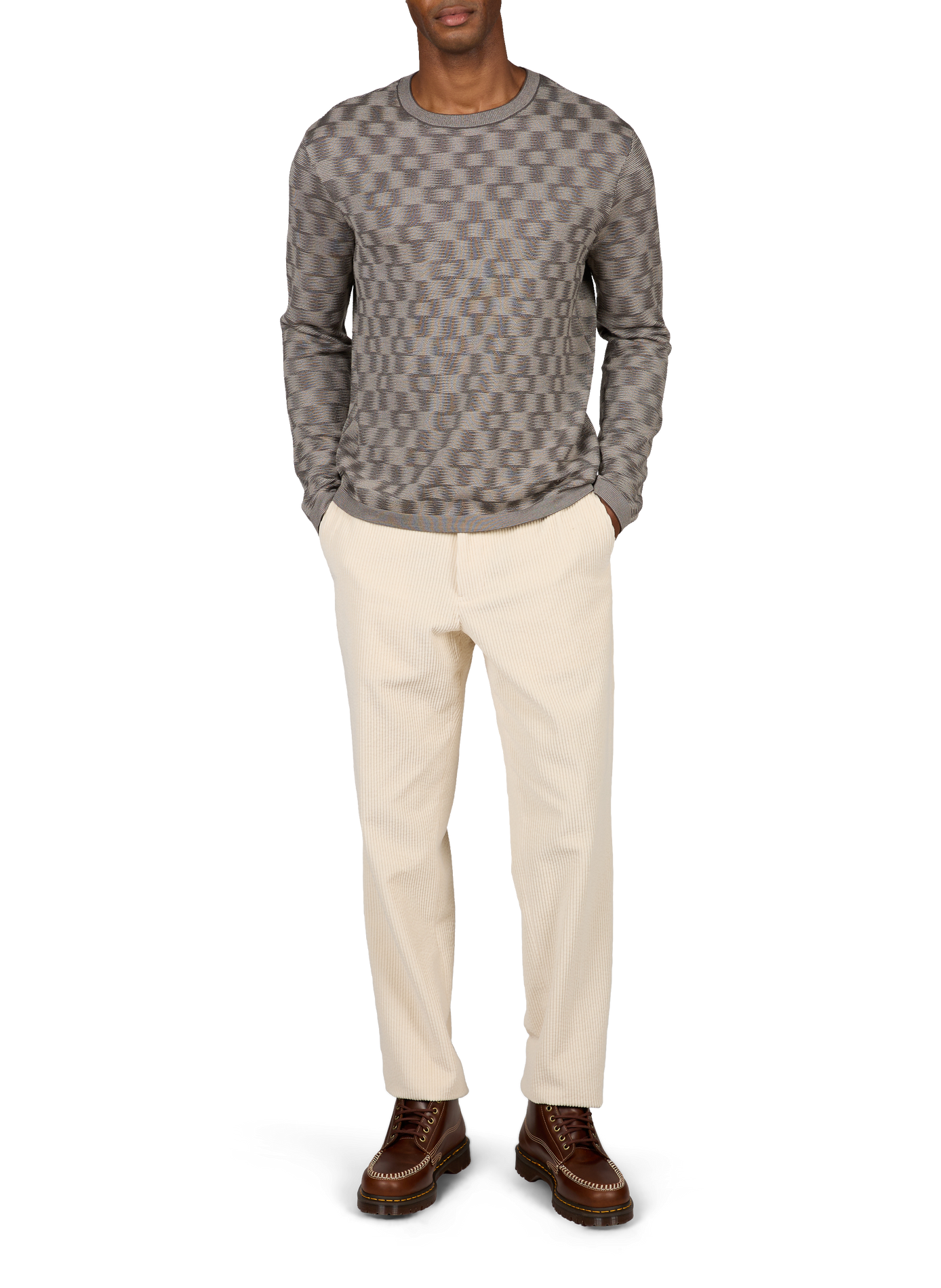 Pullover mit Wollmuster EMPORIO ARMANI Grau