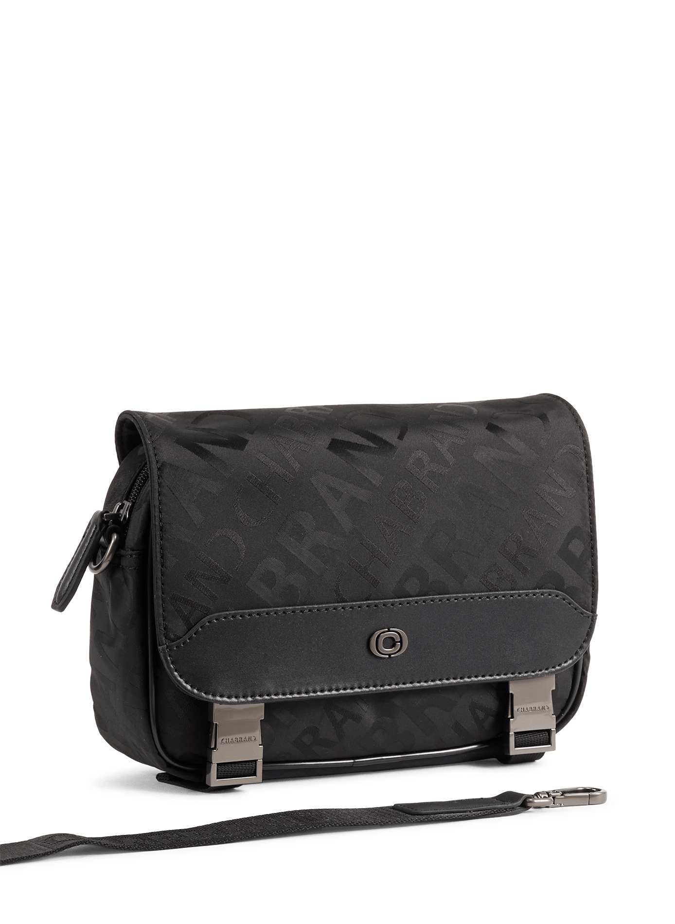 Solid color flap multi-pocket bag CHABRAND Black