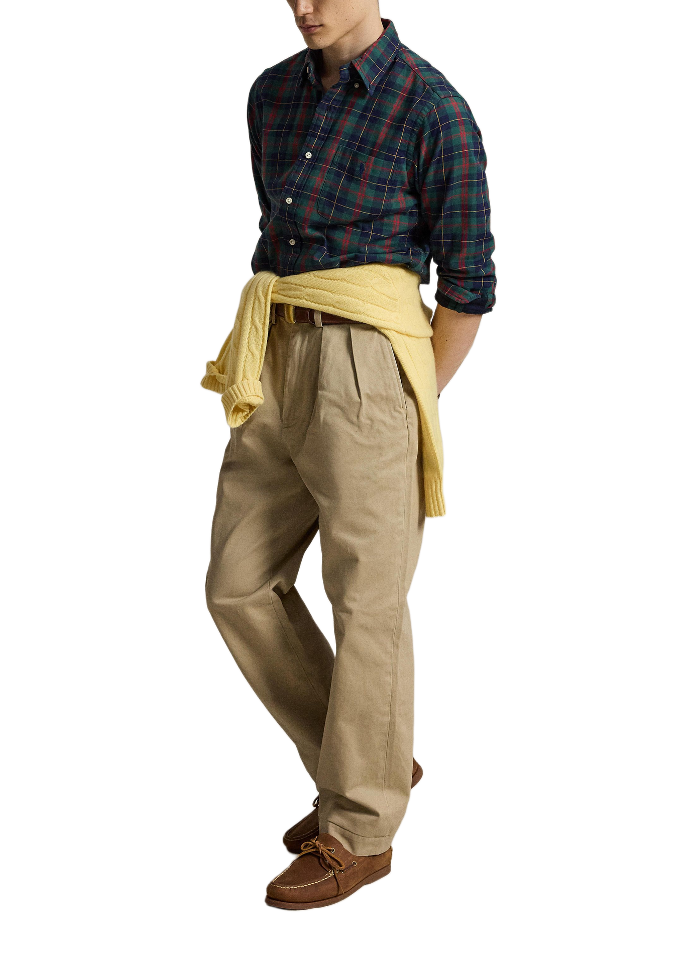 Chemise droite à carreaux en coton POLO RALPH LAUREN Bleu