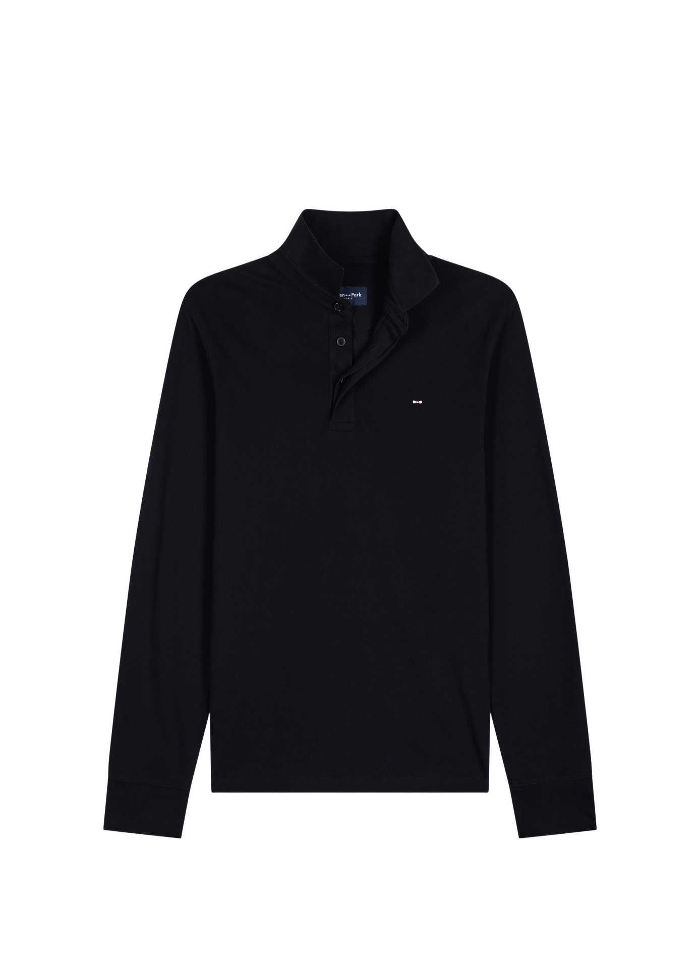 Polo manches longues en coton mélangé EDEN PARK Black