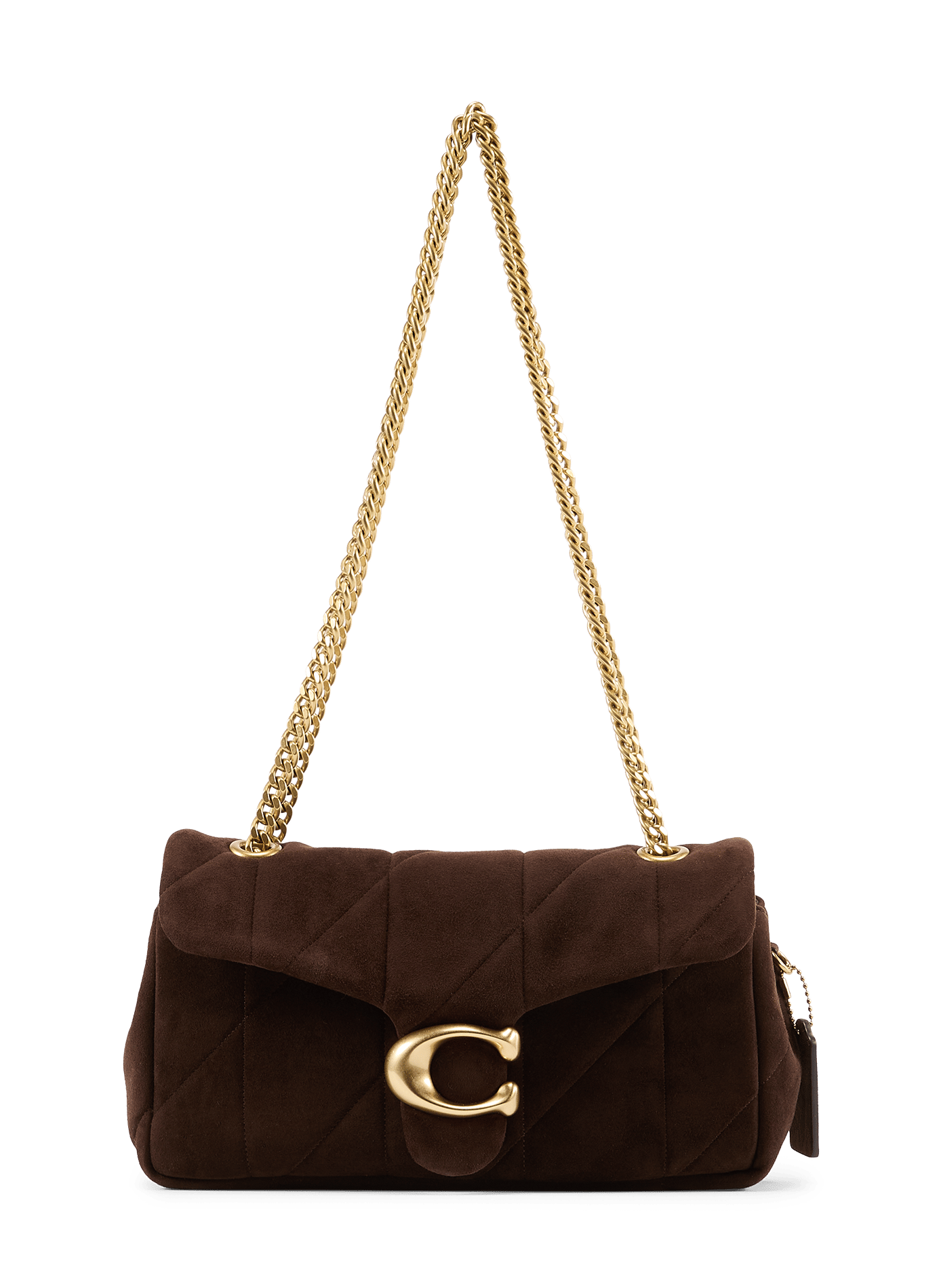 Sac bandoulière Tabby 26 matelassé en cuir daim COACH Marron