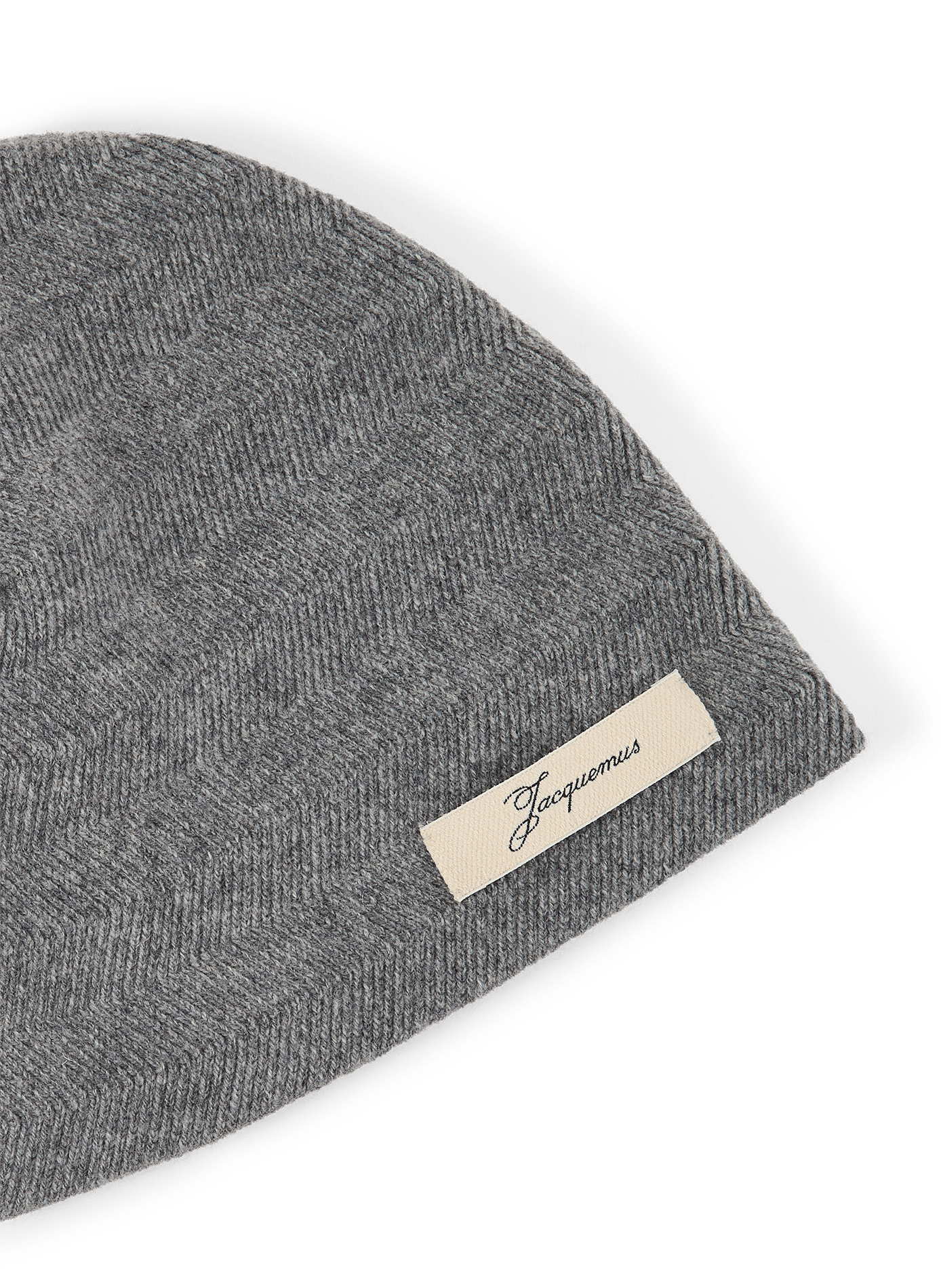 Chevron wool and cashmere beanie | Grey JACQUEMUS Men