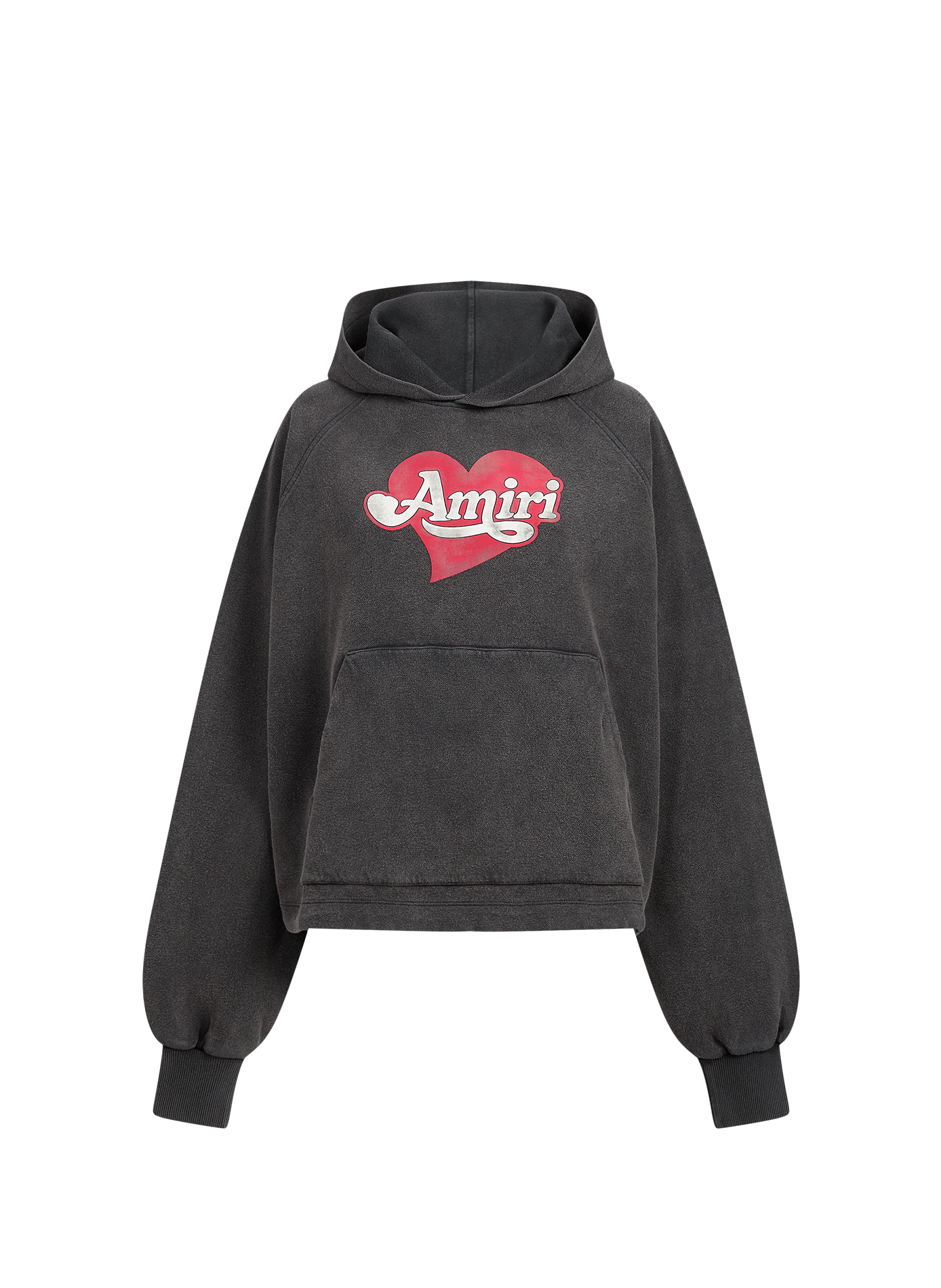 Kapuzen-Hoodie mit Siebdruck AMIRI Schwarz