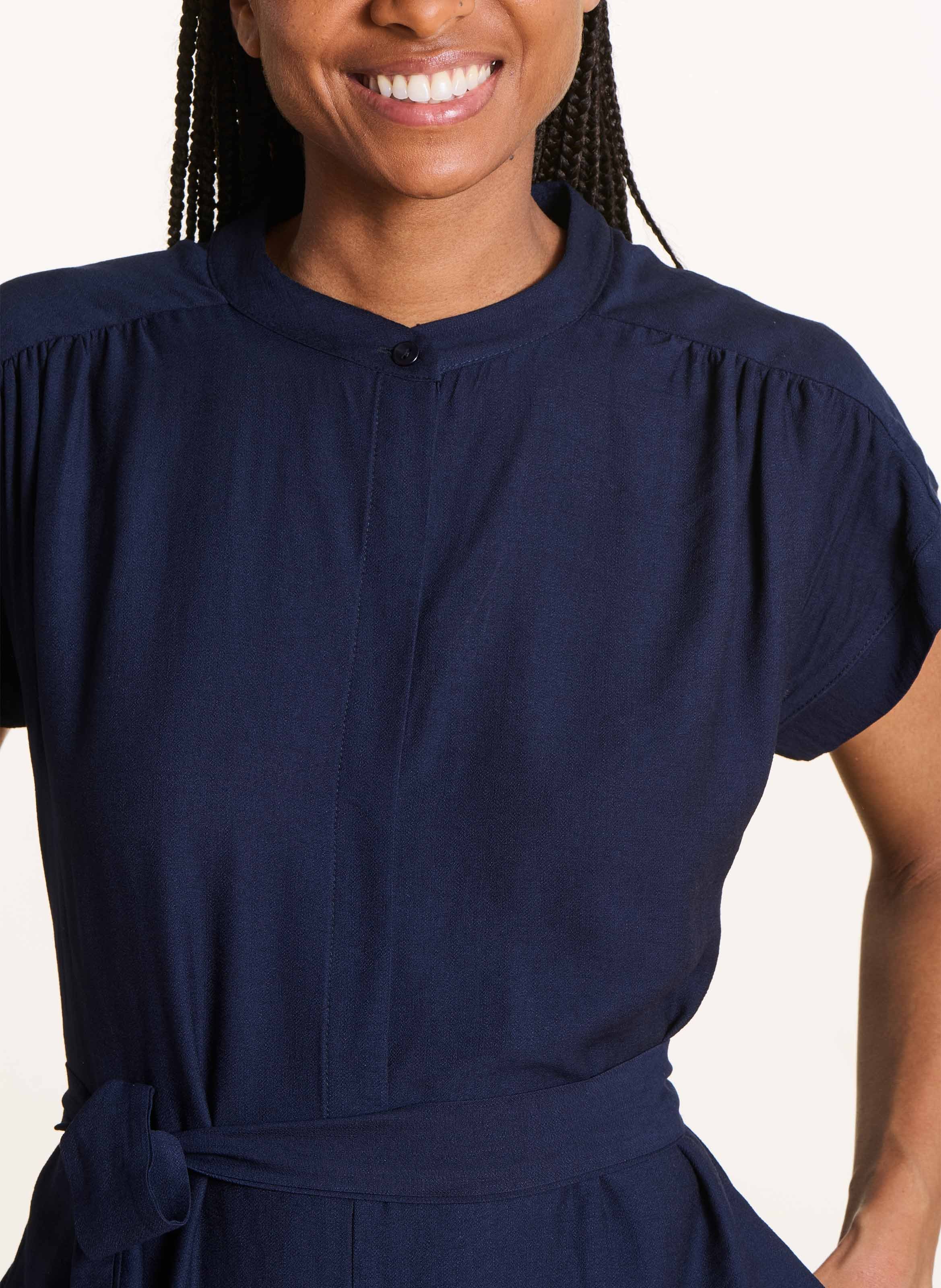 Rechte jumpsuit met ronde hals LA FEE MARABOUTEE Blauw