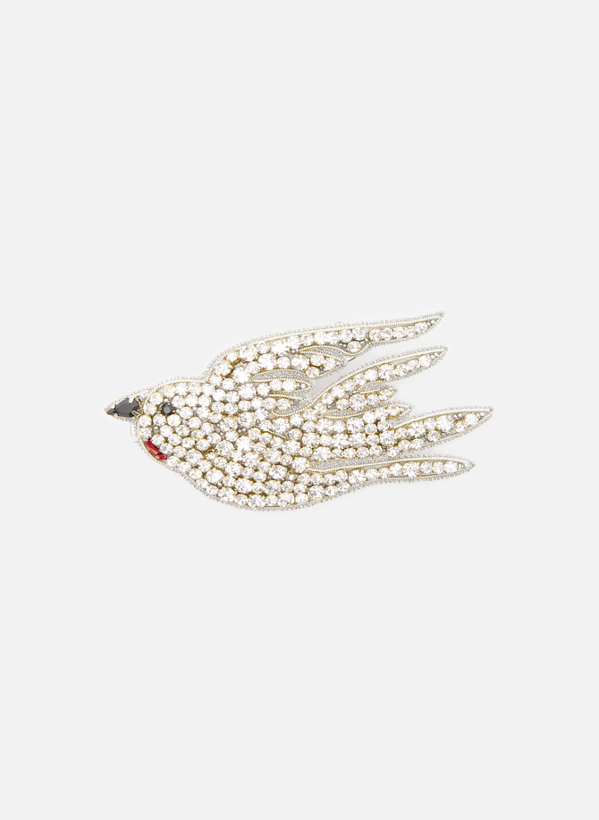 Crystal-embellished bird brooch DICE KAYEK