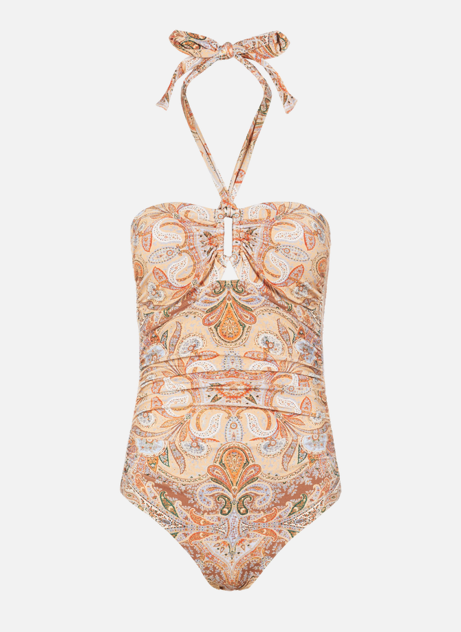 Strapless one-piece swimsuit with patterns ZIMMERMANN