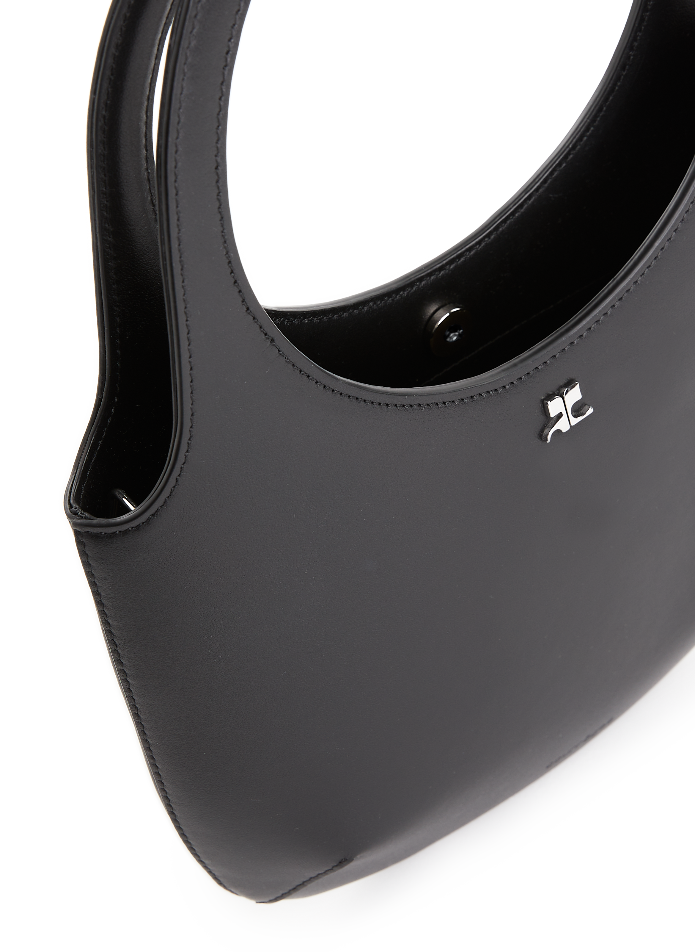 Sac épaule en cuir COURRÈGES Noir