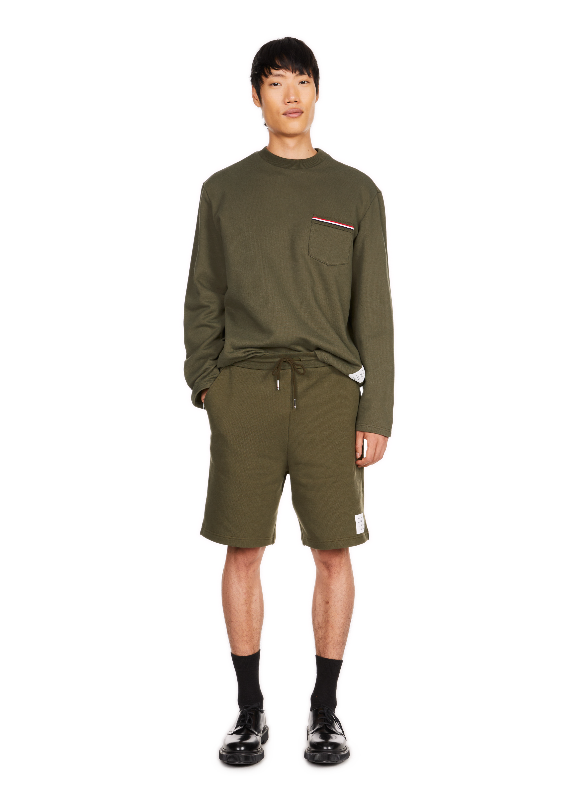 Oversized cotton sweatshirt THOM BROWNE Green
