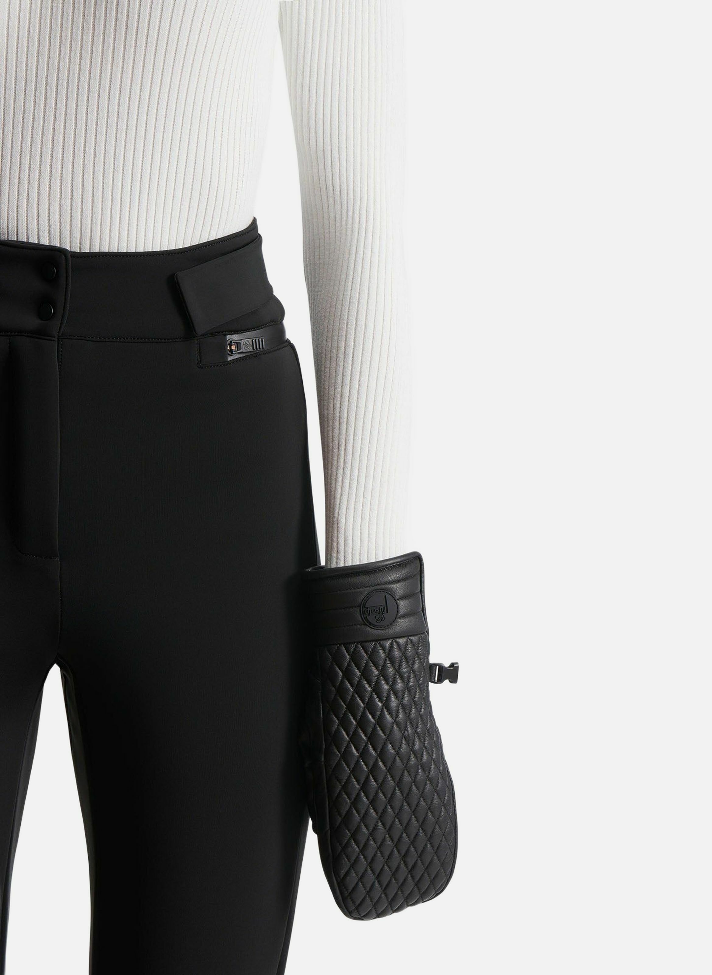 Moufles de ski athena mitten cuir de chevre FUSALP Noir