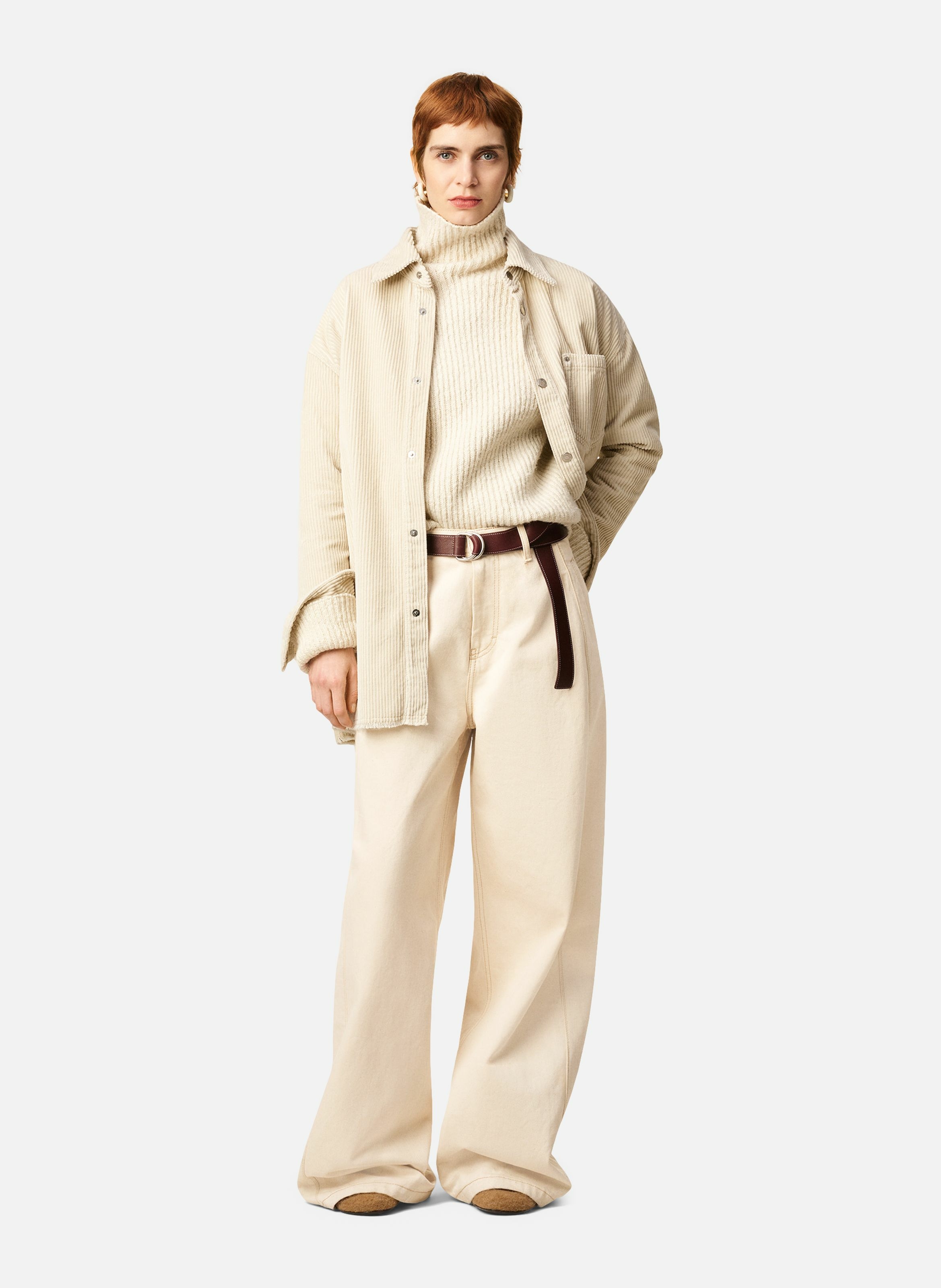 Jean coupe très large en coton AMI PARIS Blanc