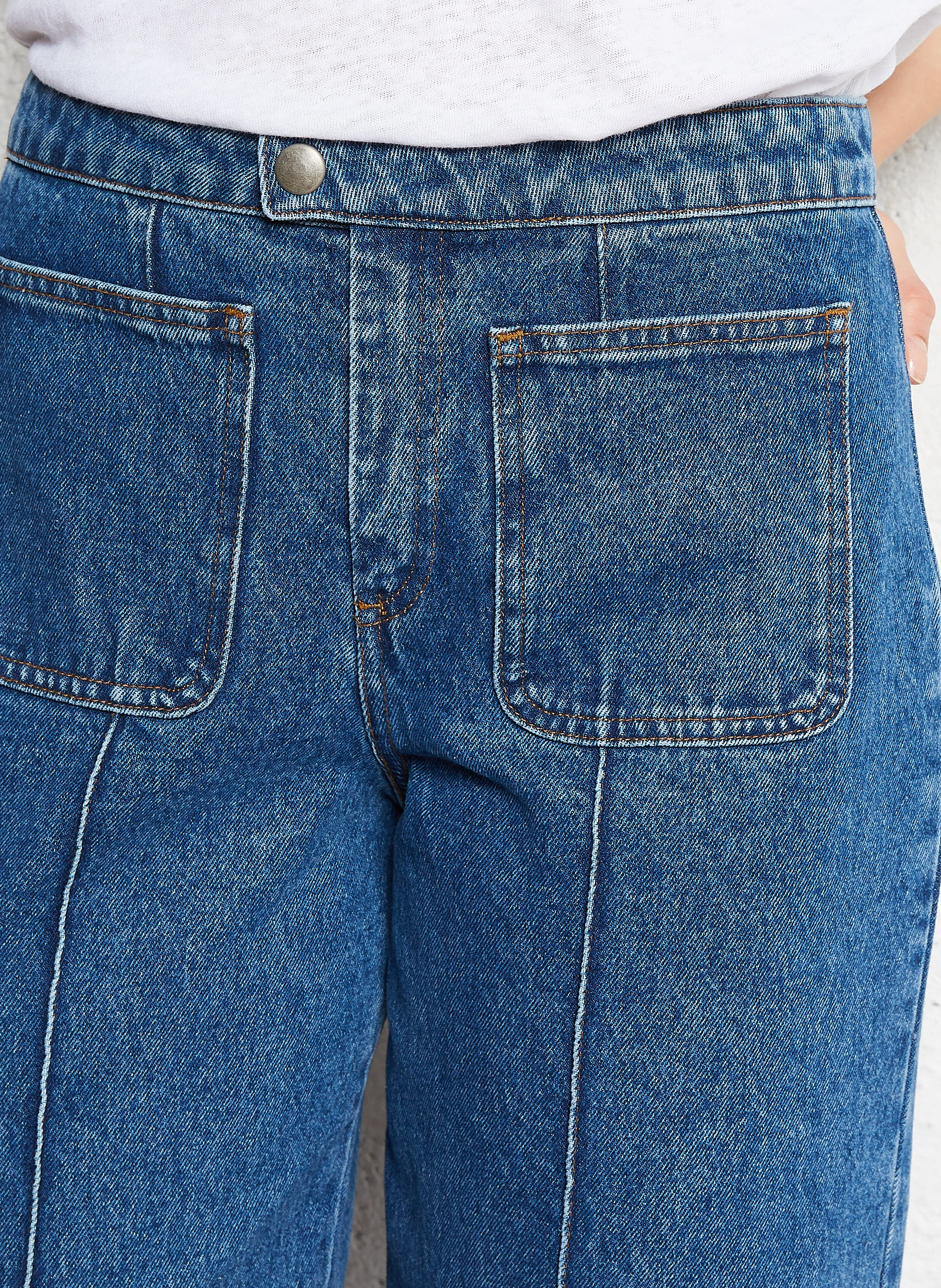 Jean évasé et délavé en coton harry SOEUR Bleu